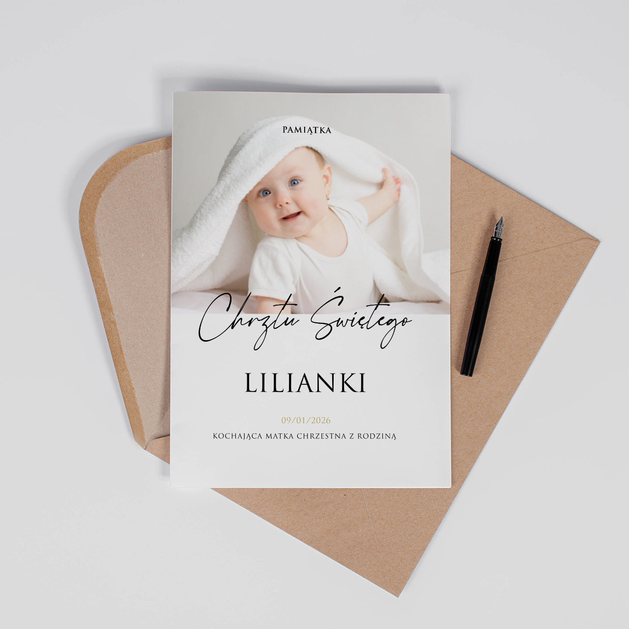 Personalizowana kartka na chrzest - pamiątka na chrzest święty