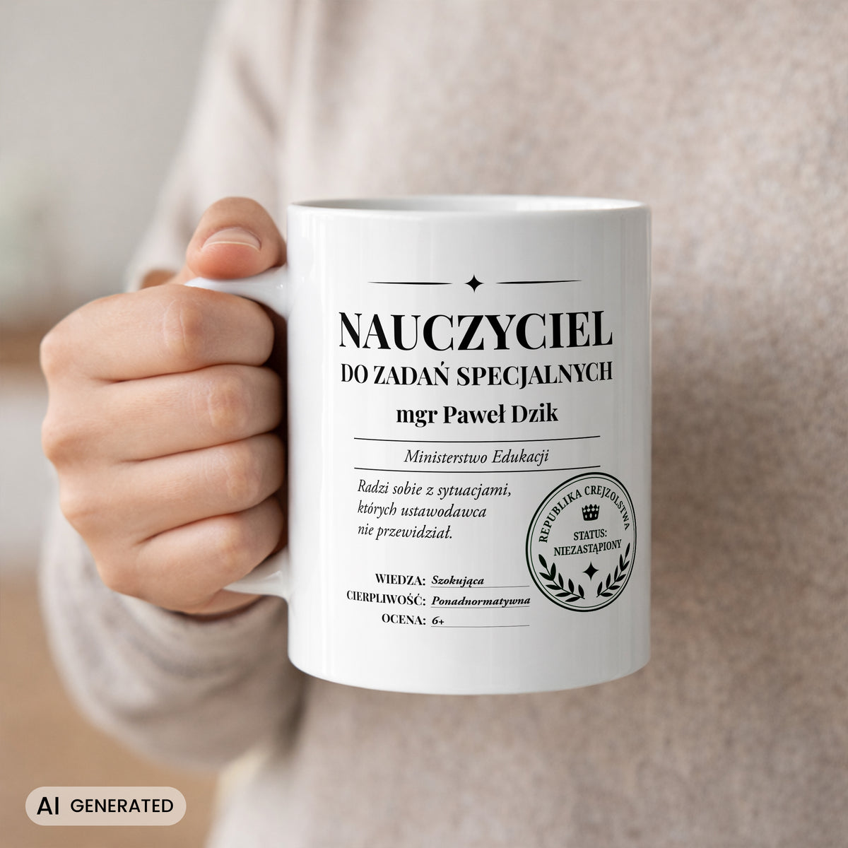 Kubek dla nauczyciela - upominek na Dzień Nauczyciela od uczniów