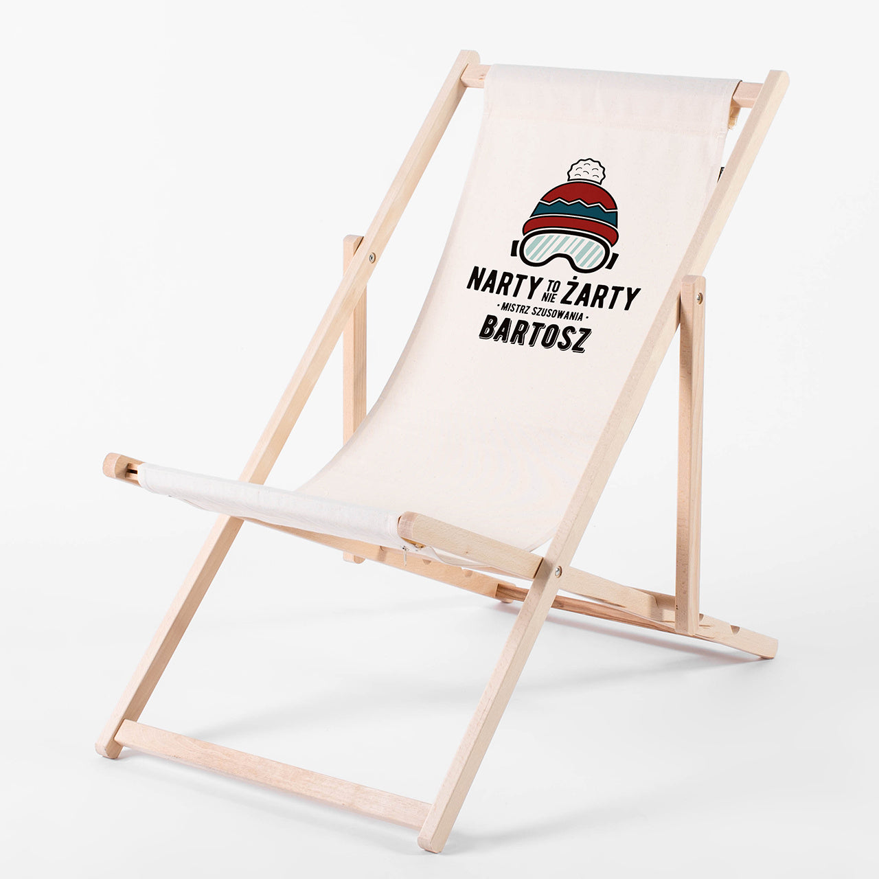 Personalizowany leżak dla narciarza leżak personalizowany prezent dla narciarza gadżet dla narciarza