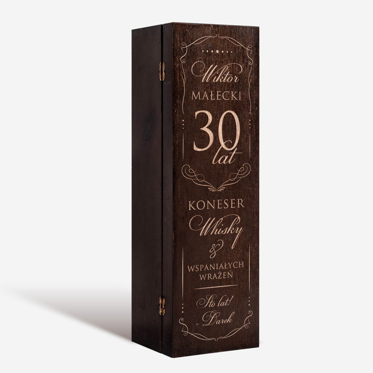 Grawerowana skrzynka do whisky - prezent na 30 dla męża