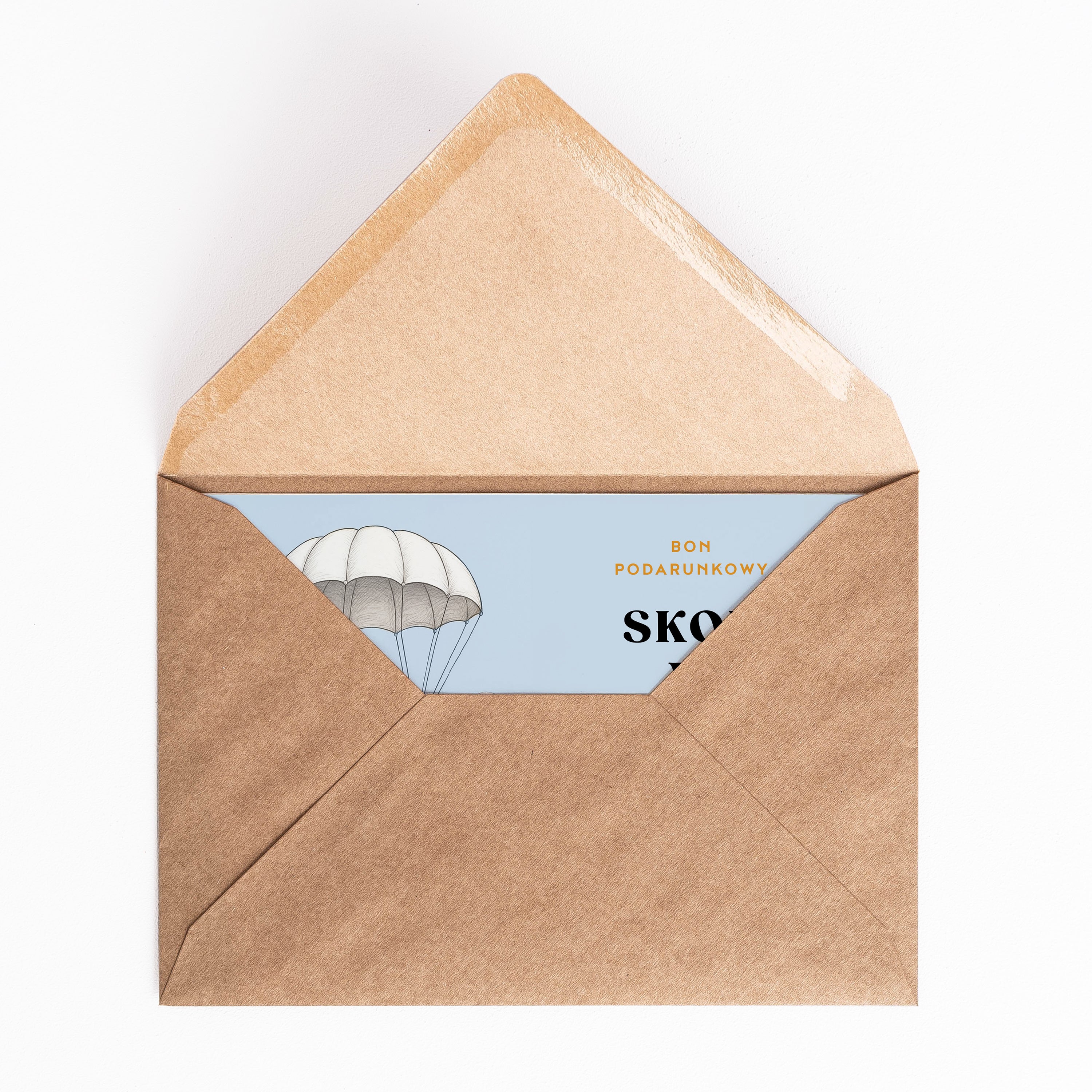Dedykowana kartka - Lot Spadochronem personalizowana kartka na prezent zabawny prezent dla odważnych