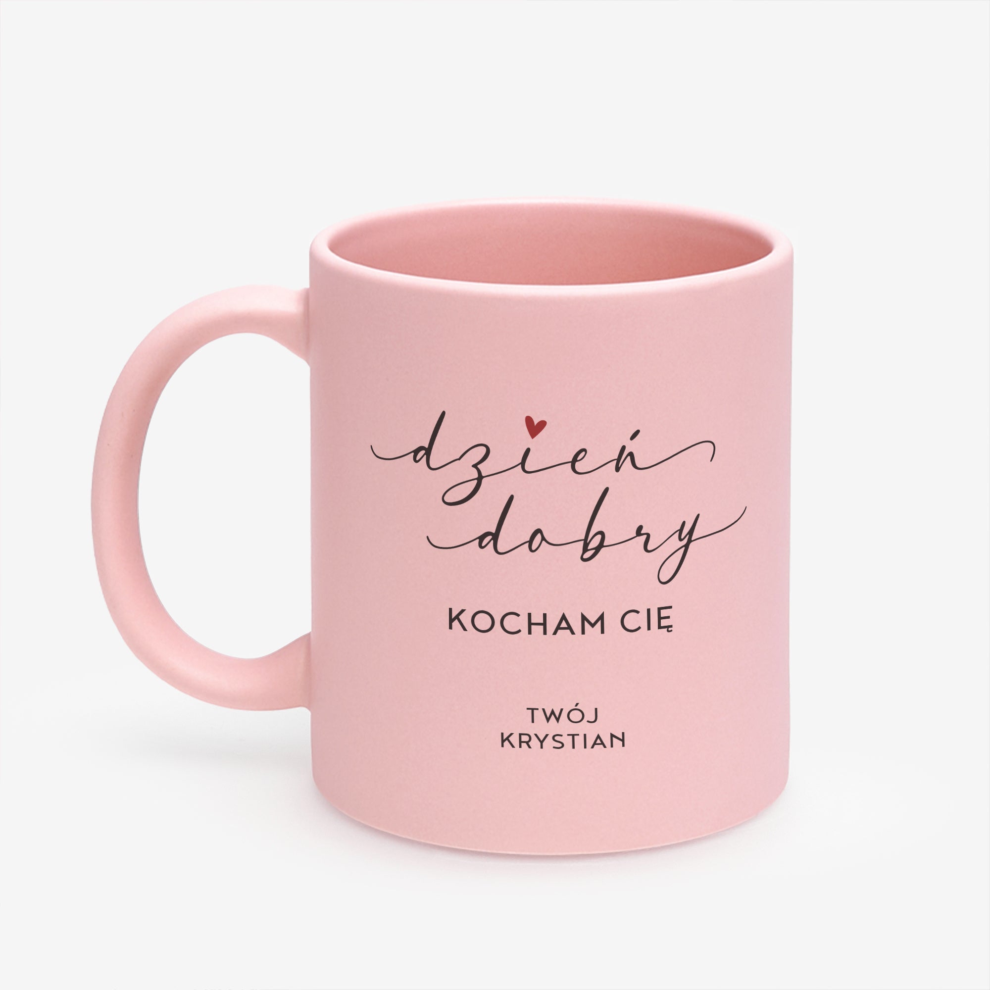Różowy kubek - prezent dla ukochanej kubek personalizowany kubek na walentynki prezent dla dziewczyny 