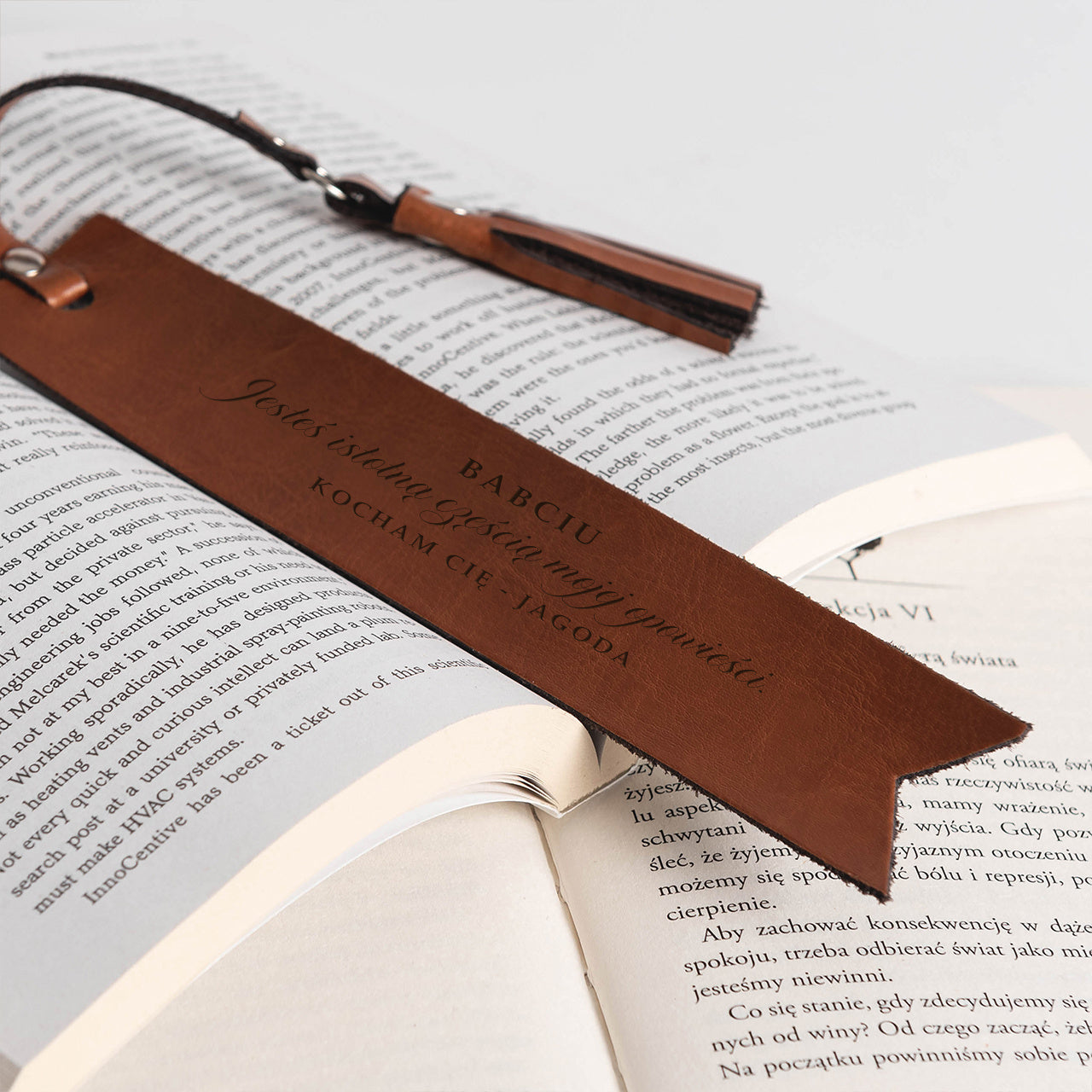 Personalizowana zakładka skórzana dla babci