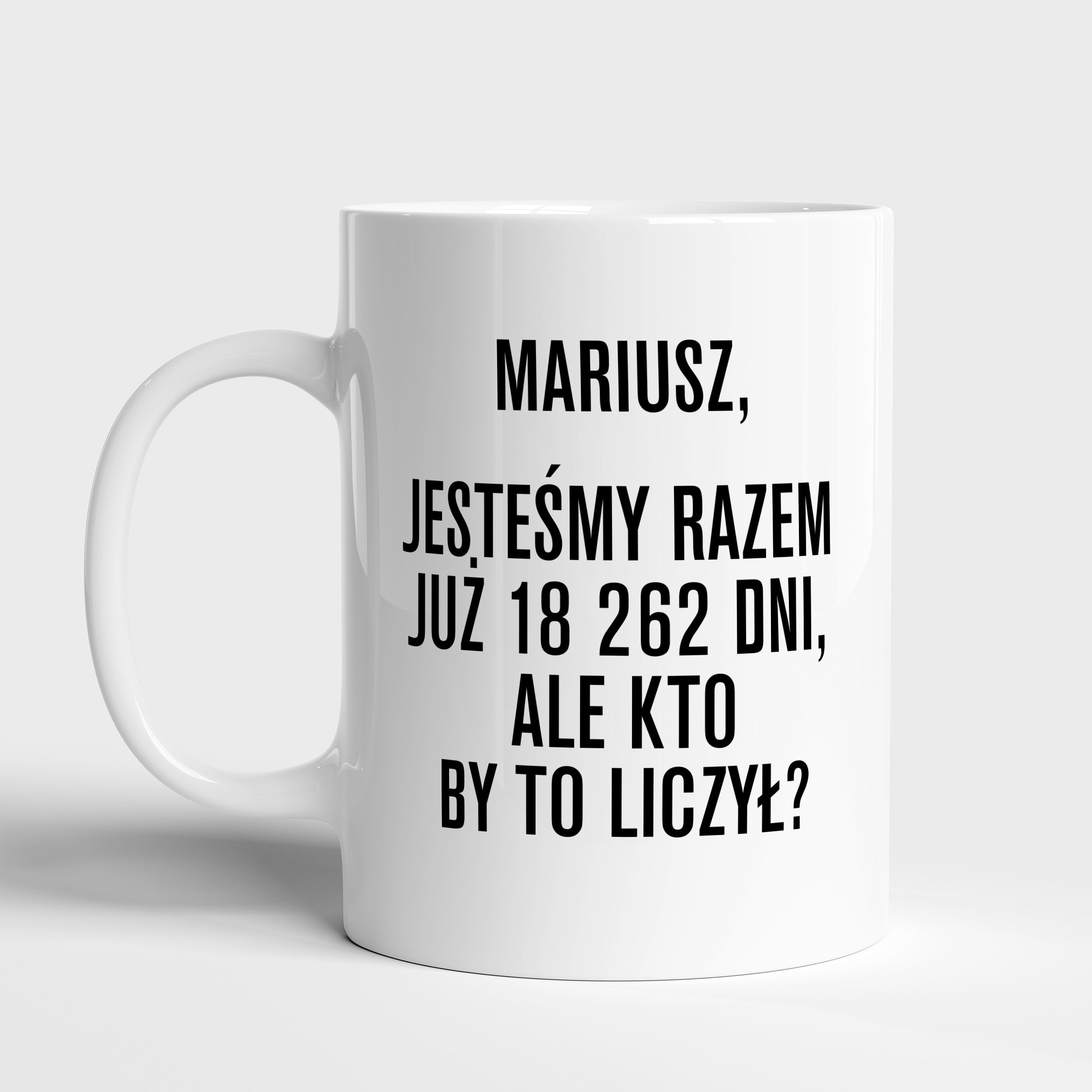 Zabawny kubek z nadrukiem - prezent na rocznicę związku