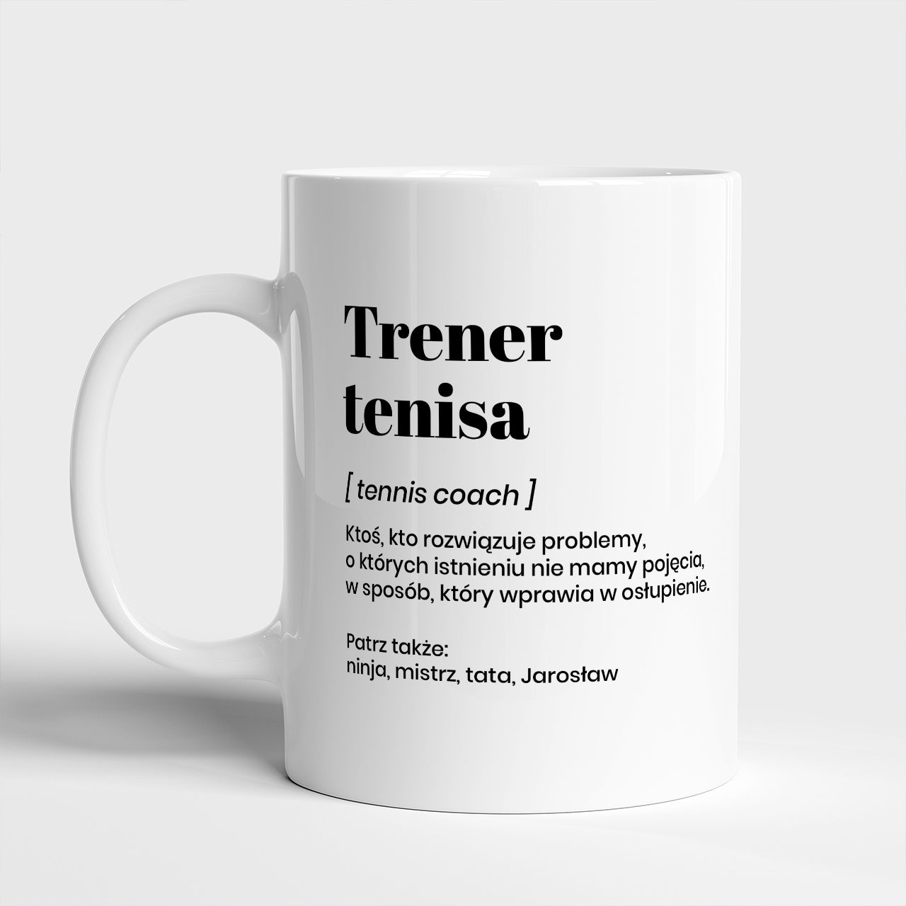 Personalizowany kubek Trener Tenisa - prezent dla trenera tenisa