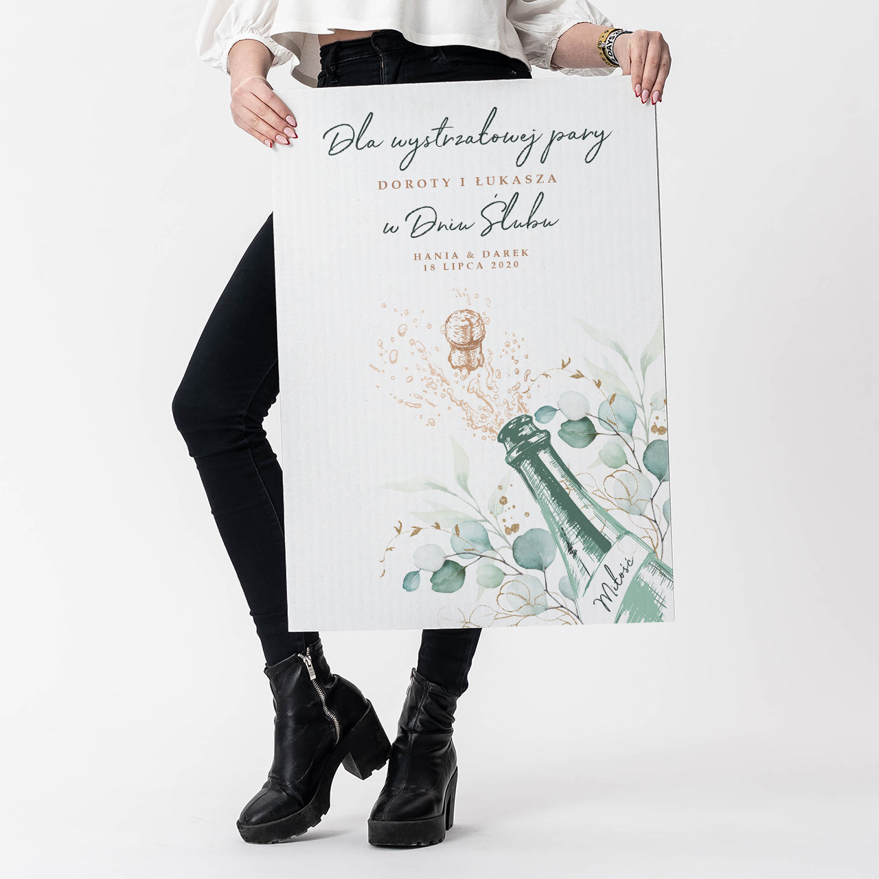 Duża kartka na ślub - oryginalny prezent ślubny personalizowana kartka kartka ślubna upominek ślubny