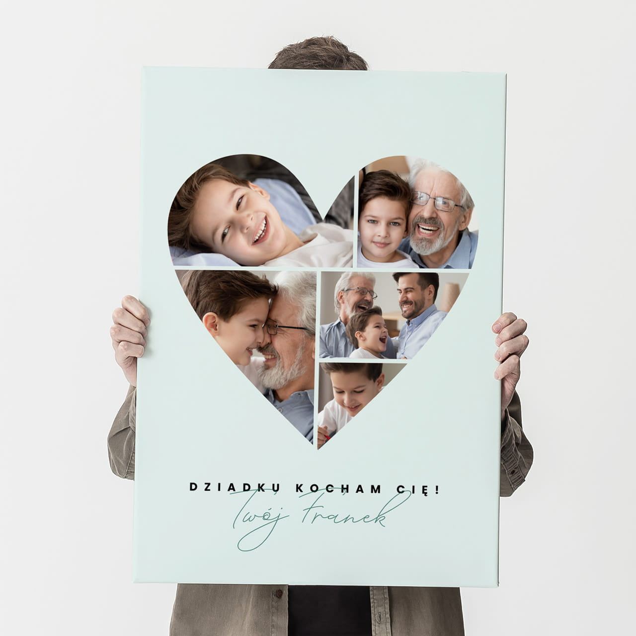 Obraz ze zdjęciami 50x70 cm - prezent na Dzień Dziadka