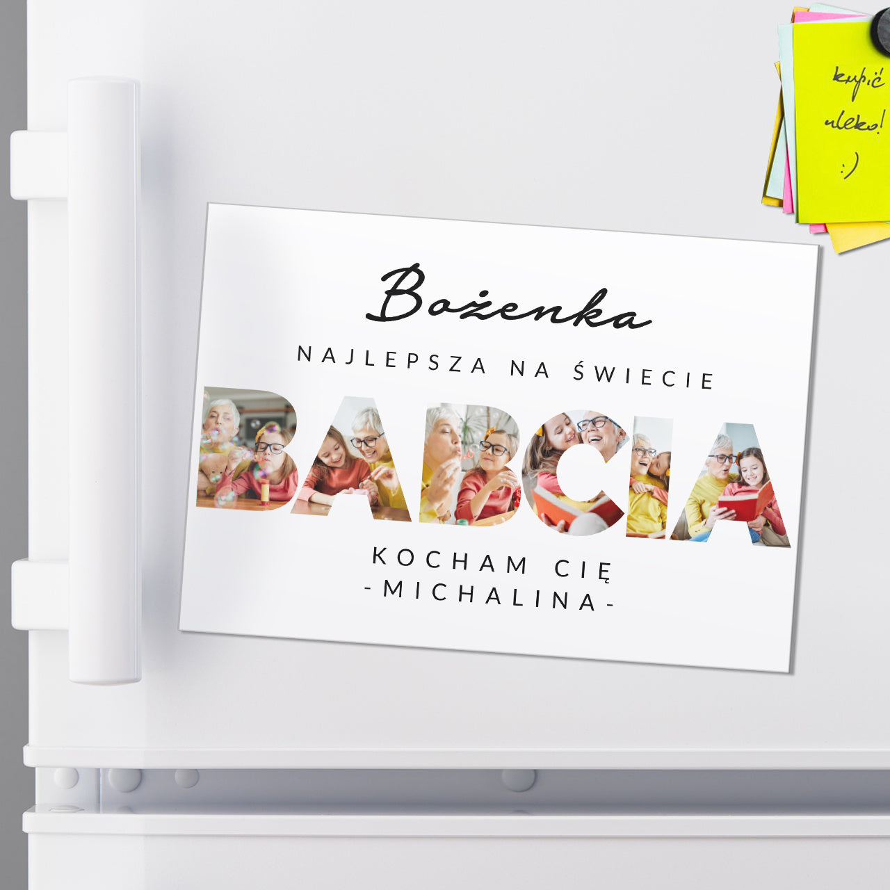 Personalizowany magnes ze zdjęciami - upominek na Dzień Babci magnes dla Babci ze zdjęciami magnes na lodówkę