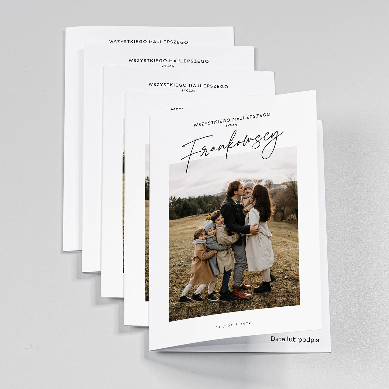 Zestaw kartek personalizowanych - kartki okolicznościowe ze zdjęciem (5szt.)