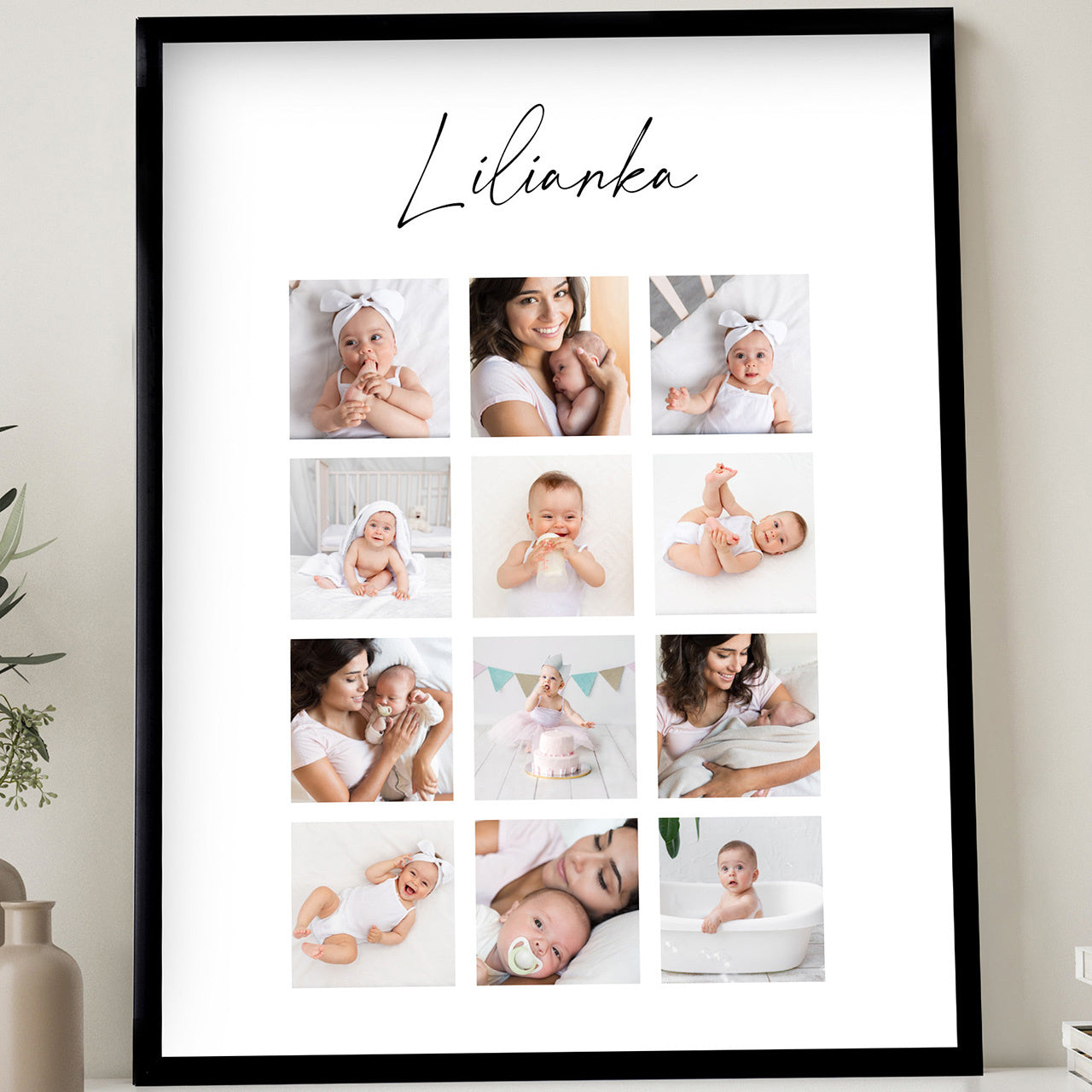 Plakat ze zdjęciami - Kolaż Zdjęć - prezent z okazji chrztu