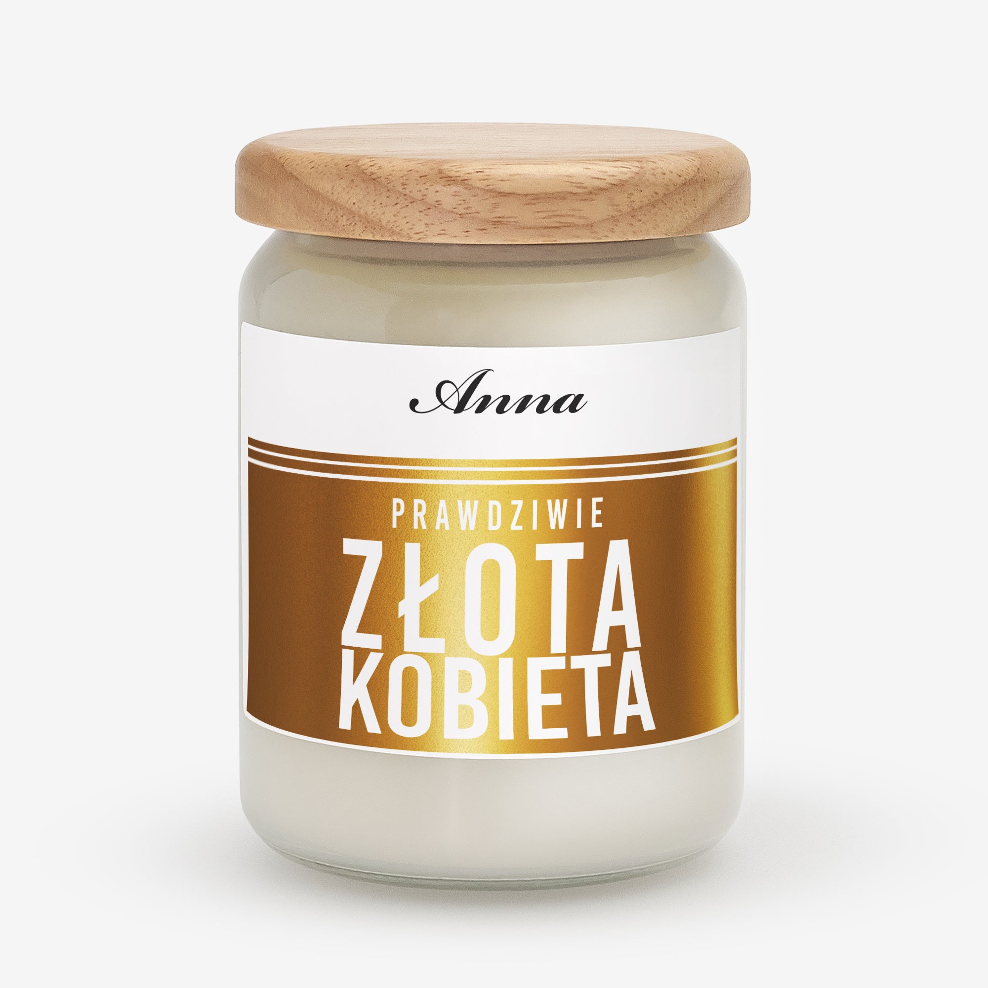 Świeca ze złoceniem na Dzień Kobiet - Złota Kobieta prezent na Dzień Kobiet prezent dla kobiety
