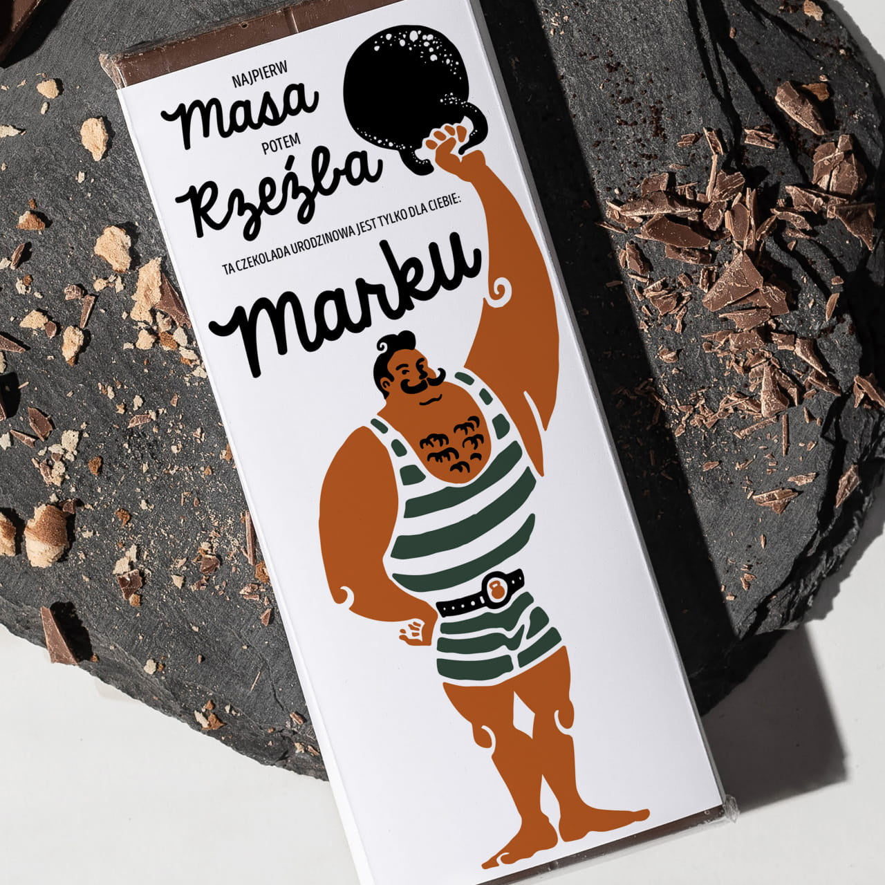 Personalizowana czekolada na Dzień Mężczyzny czekolada na prezent czekolada z dedykacją prezent dla mężczyzny