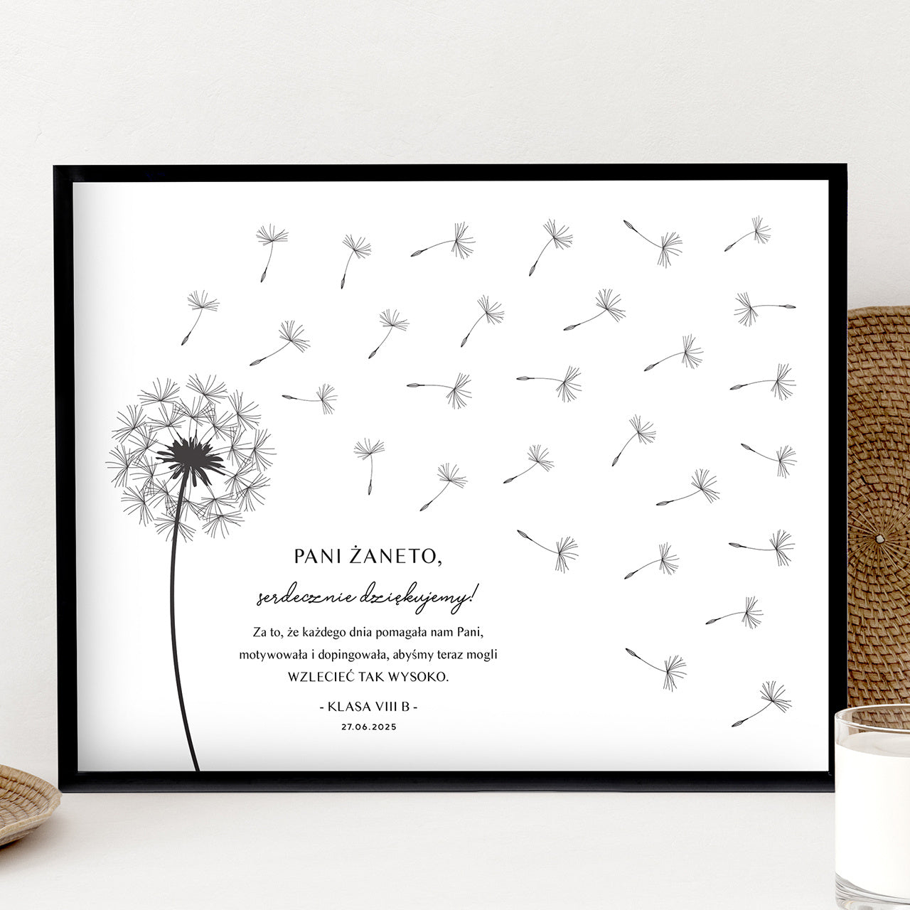 Personalizowany plakat na zakończenie 8 klasy prezent na zakończenie roku prezent dla nauczyciela
