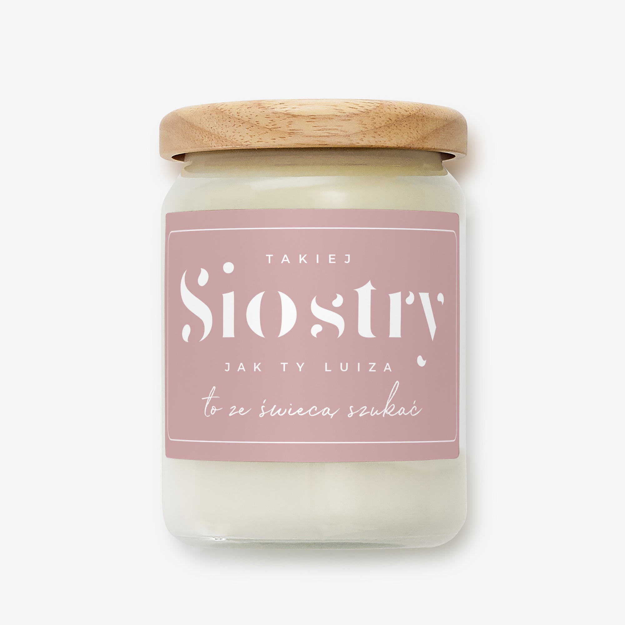 Personalizowana świeca sojowa dla siostry