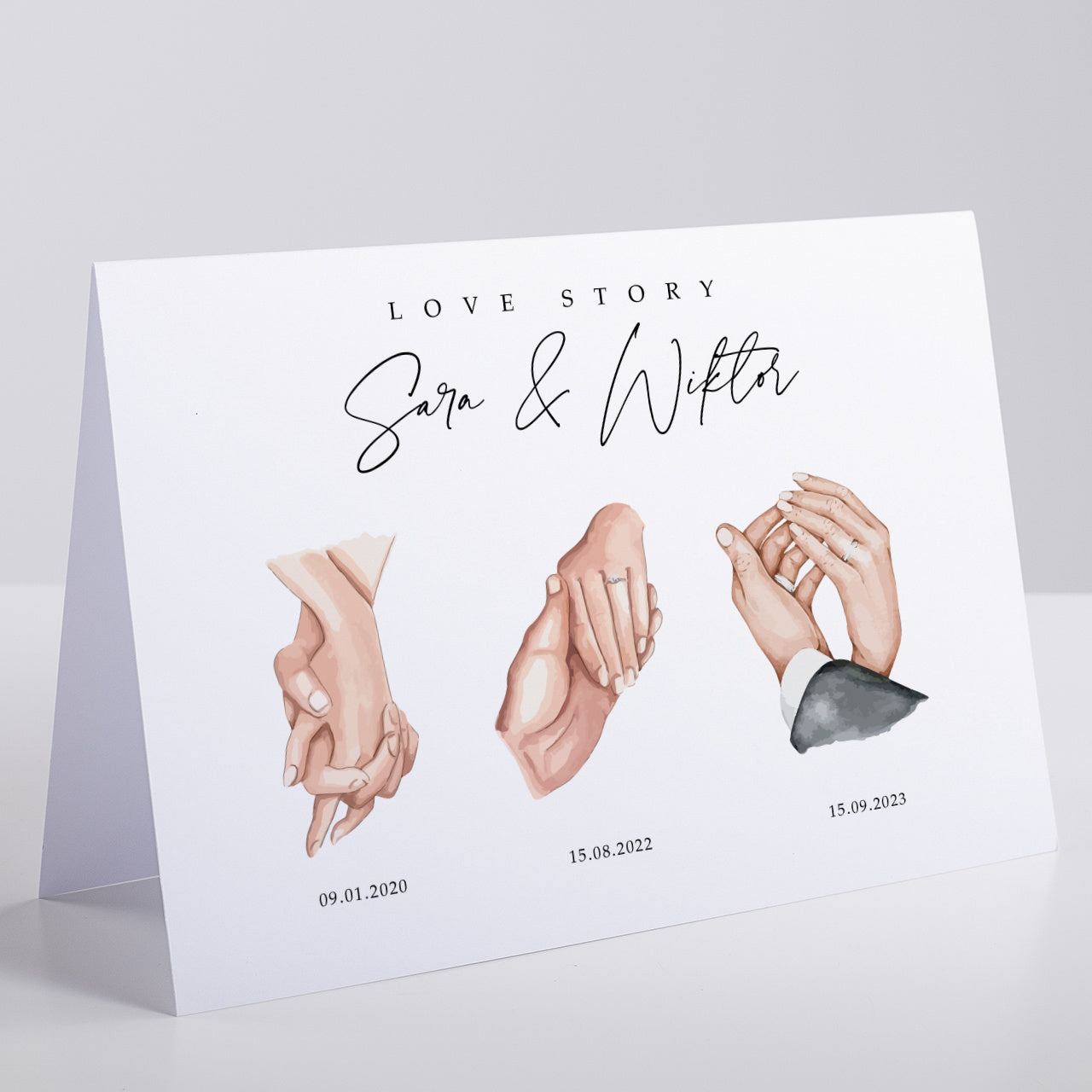 Elegancka kartka ślubna - Love Story A4