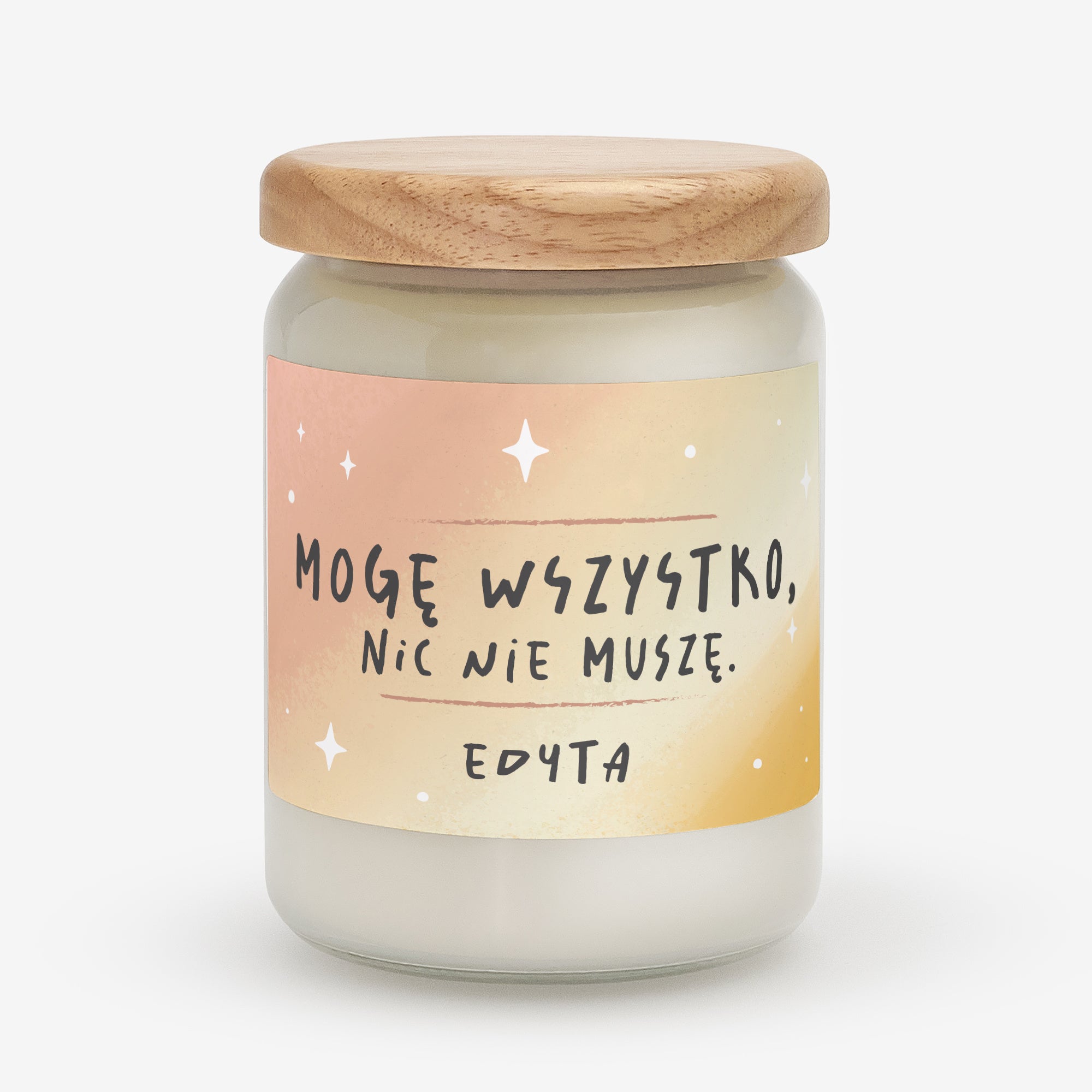 Sojowa świeca z pozytywną afirmacją