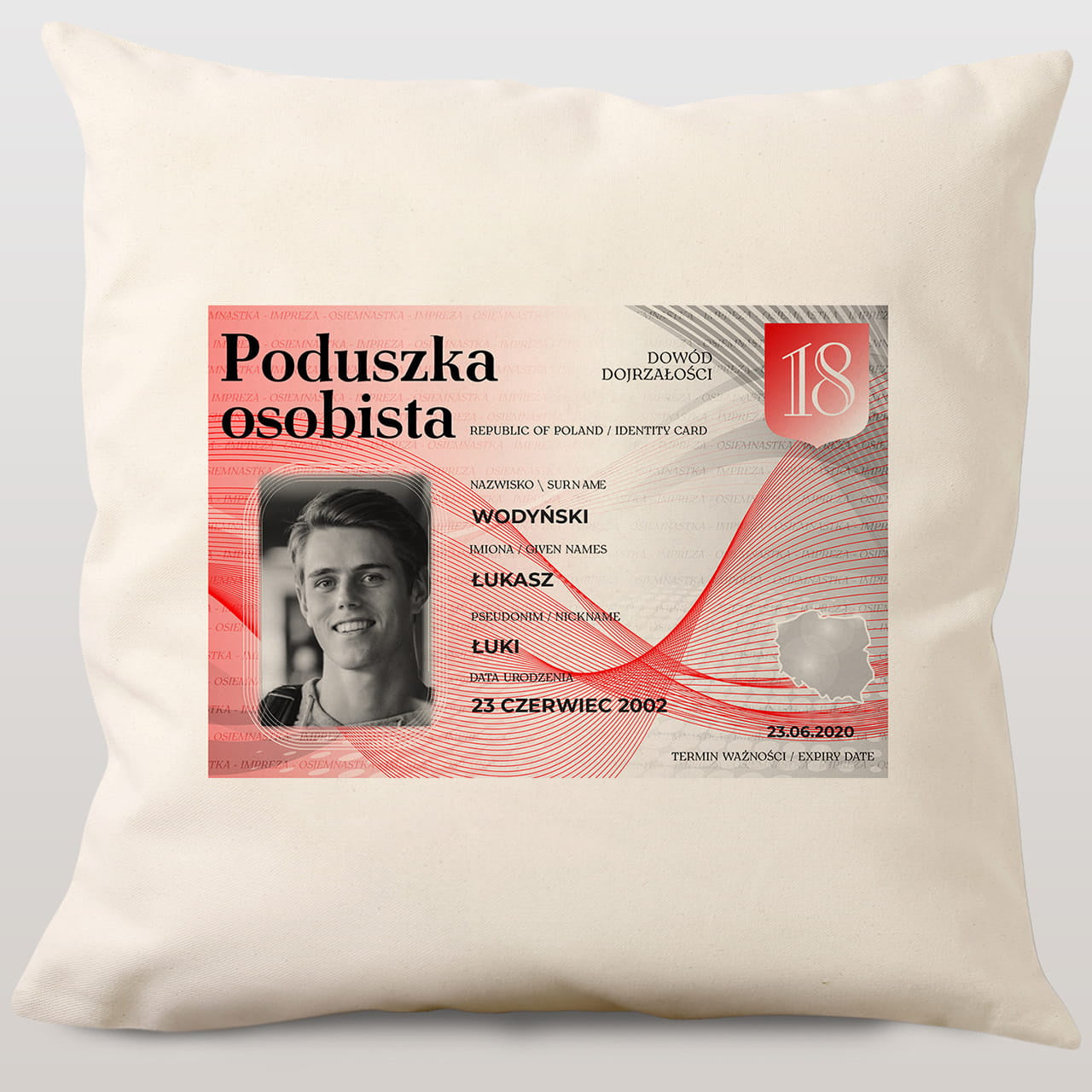 Poduszka na 18 urodziny - dowód