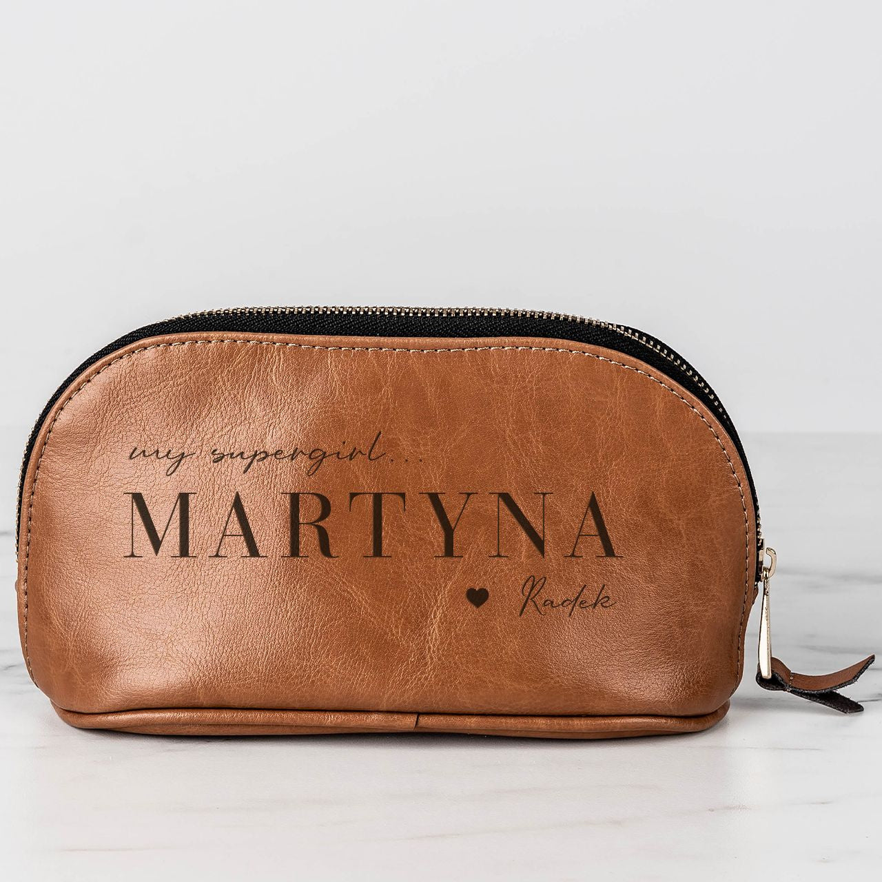 Kosmetyczka damska- prezent na rocznicę dla dziewczyny prezent dla dziewczyny na rocznicę skórzana kosmetyczka