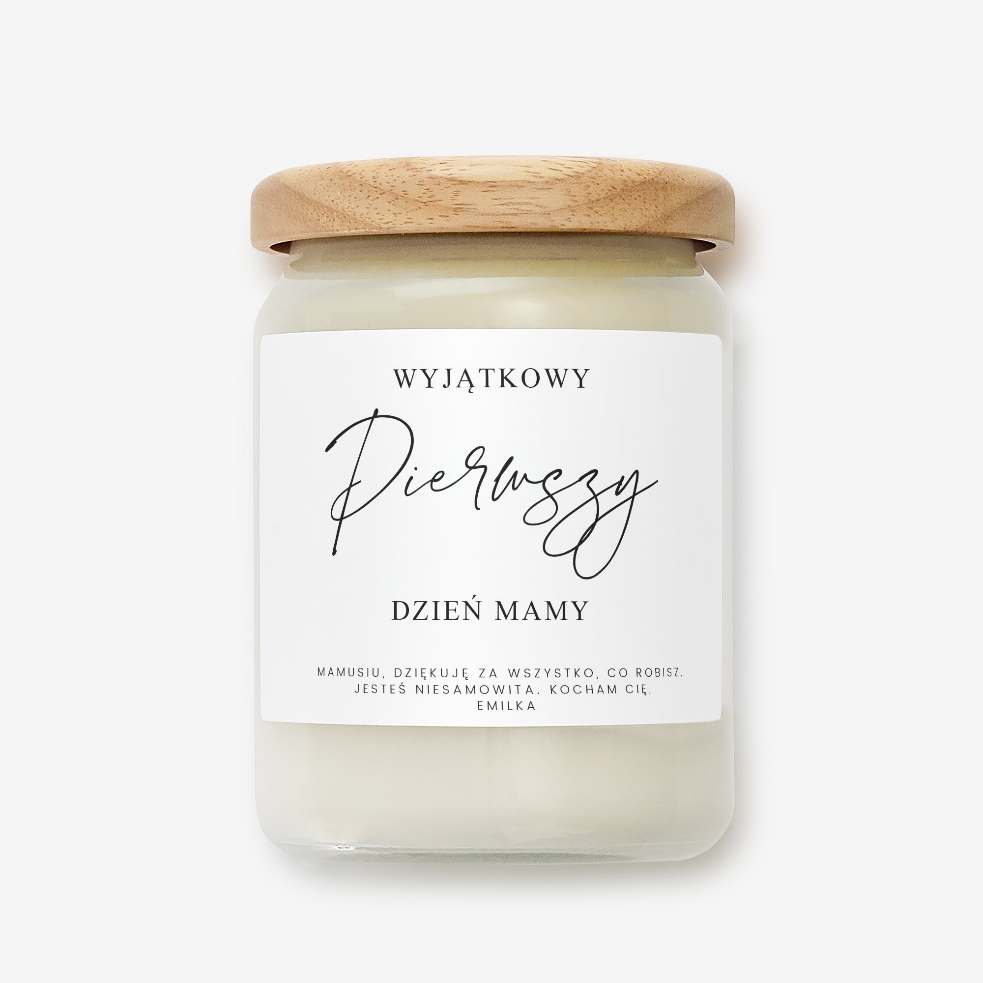 Personalizowana świeca - prezent na pierwszy dzień mamy