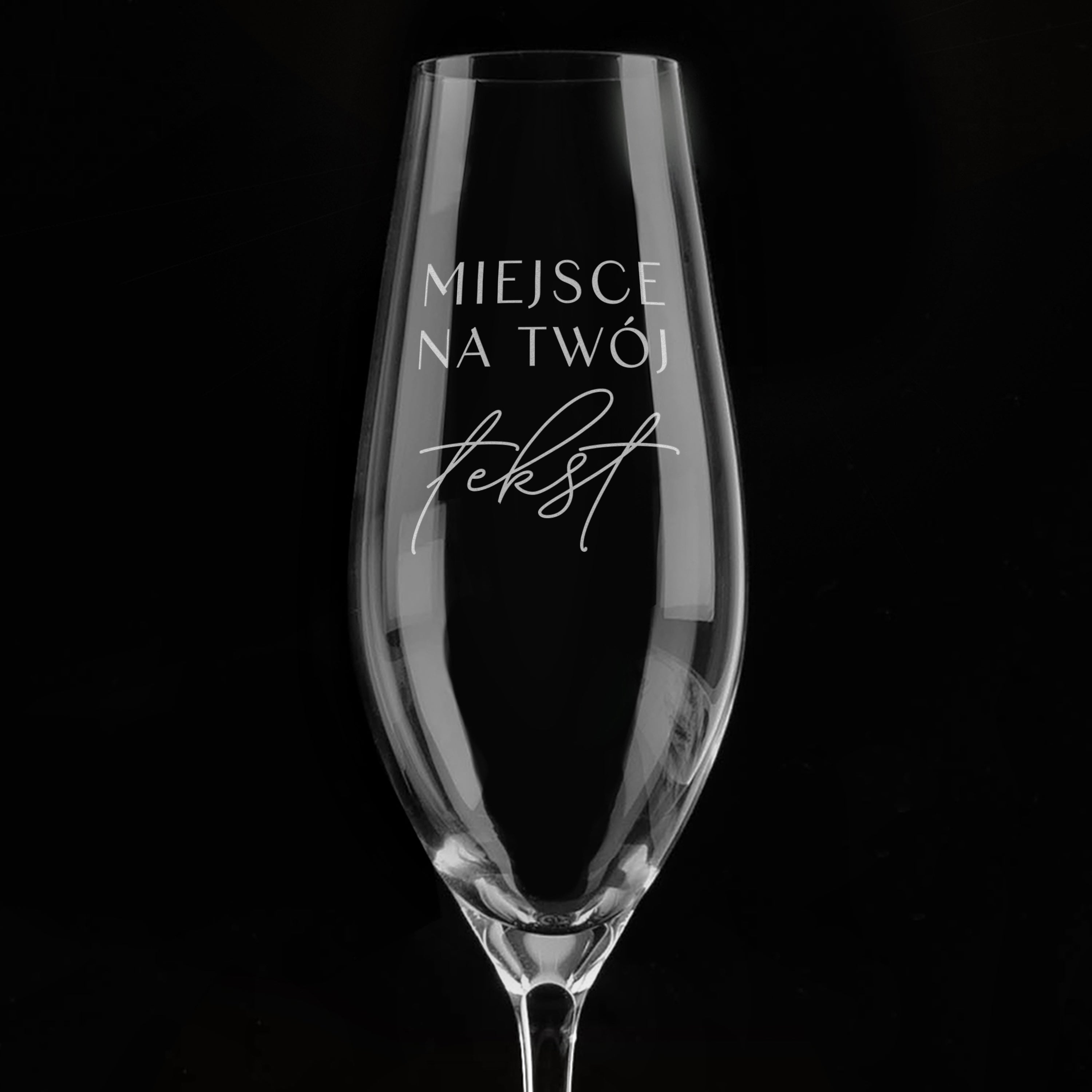 Zestaw kieliszków do szampana - Twój Tekst (6szt.)