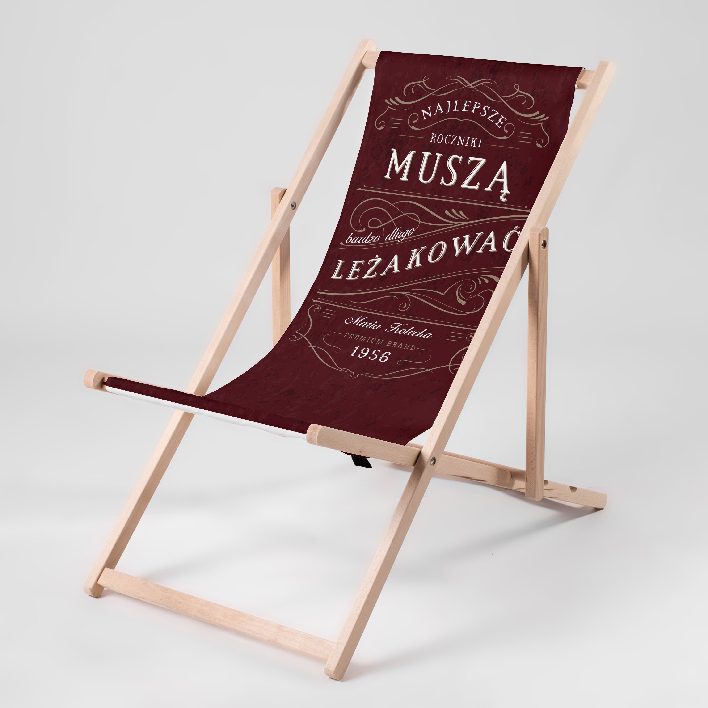 Leżak z nadrukiem dla amatorów wina - prezent urodzinowy prezent dla miłośników wina leżak personalizowany