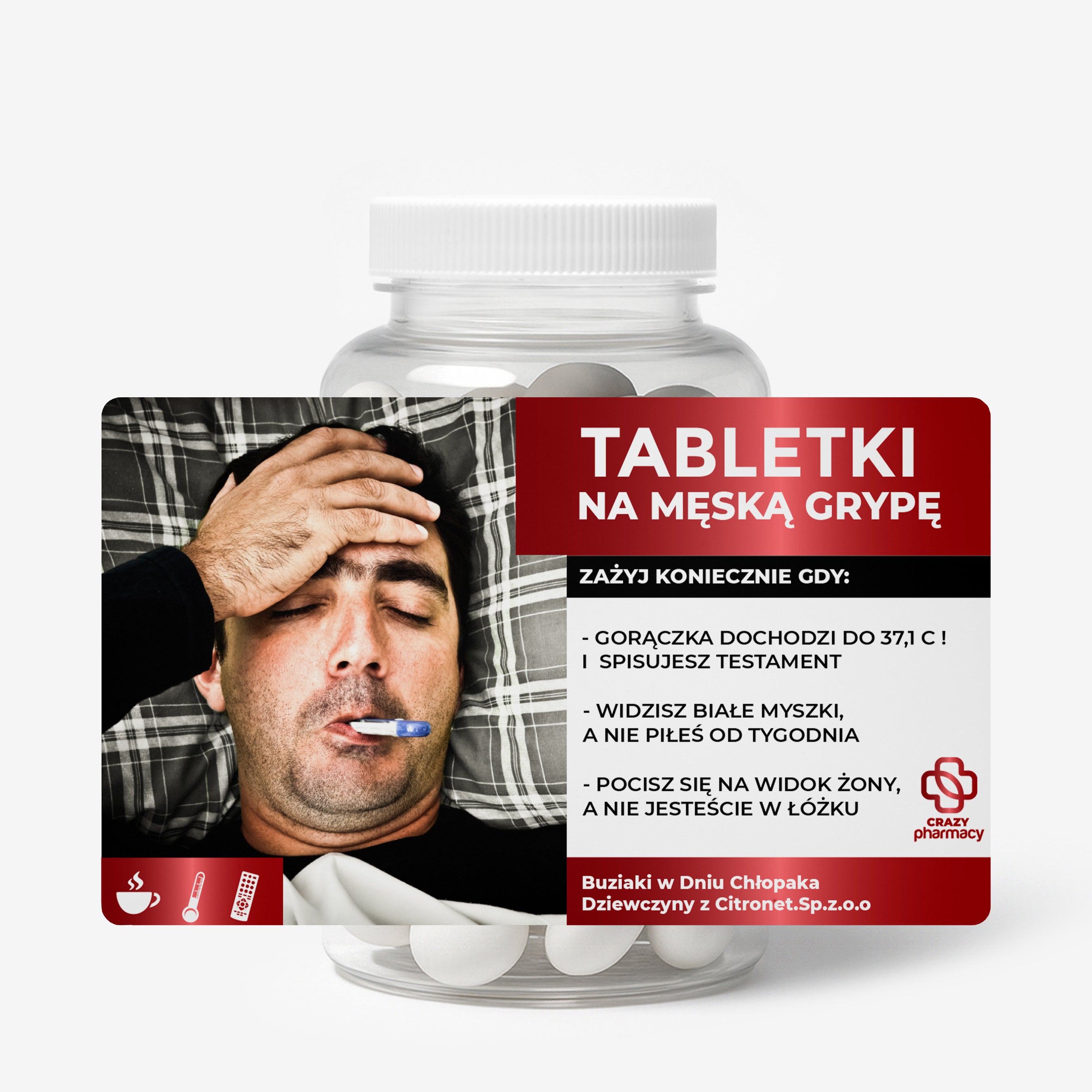 Zestaw prezentowy: miętówki + etykieta do naklejenia - upominek dla niego prezent na chłopaka cukierki miętowe