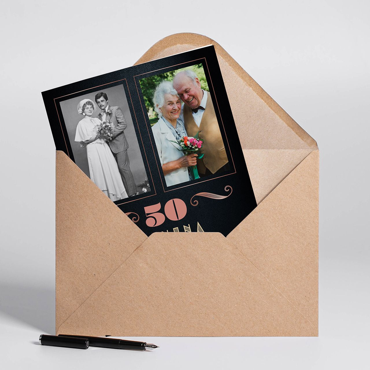 Kartka personalizowana A4 - kartka na złote gody