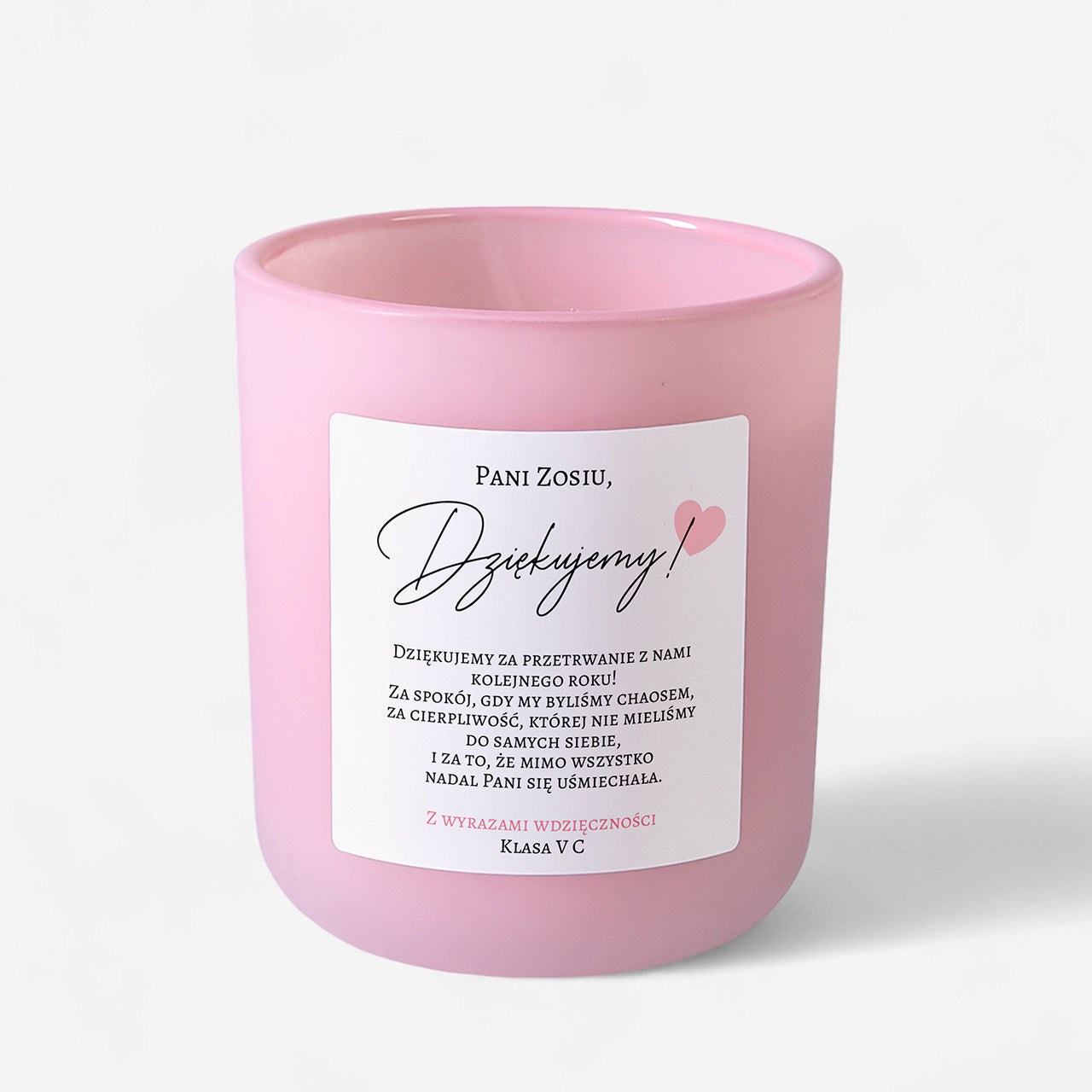 Personalizowana świeca - prezent dla wychowawczyni na koniec roku świeca personalizowana świeca zapachowa