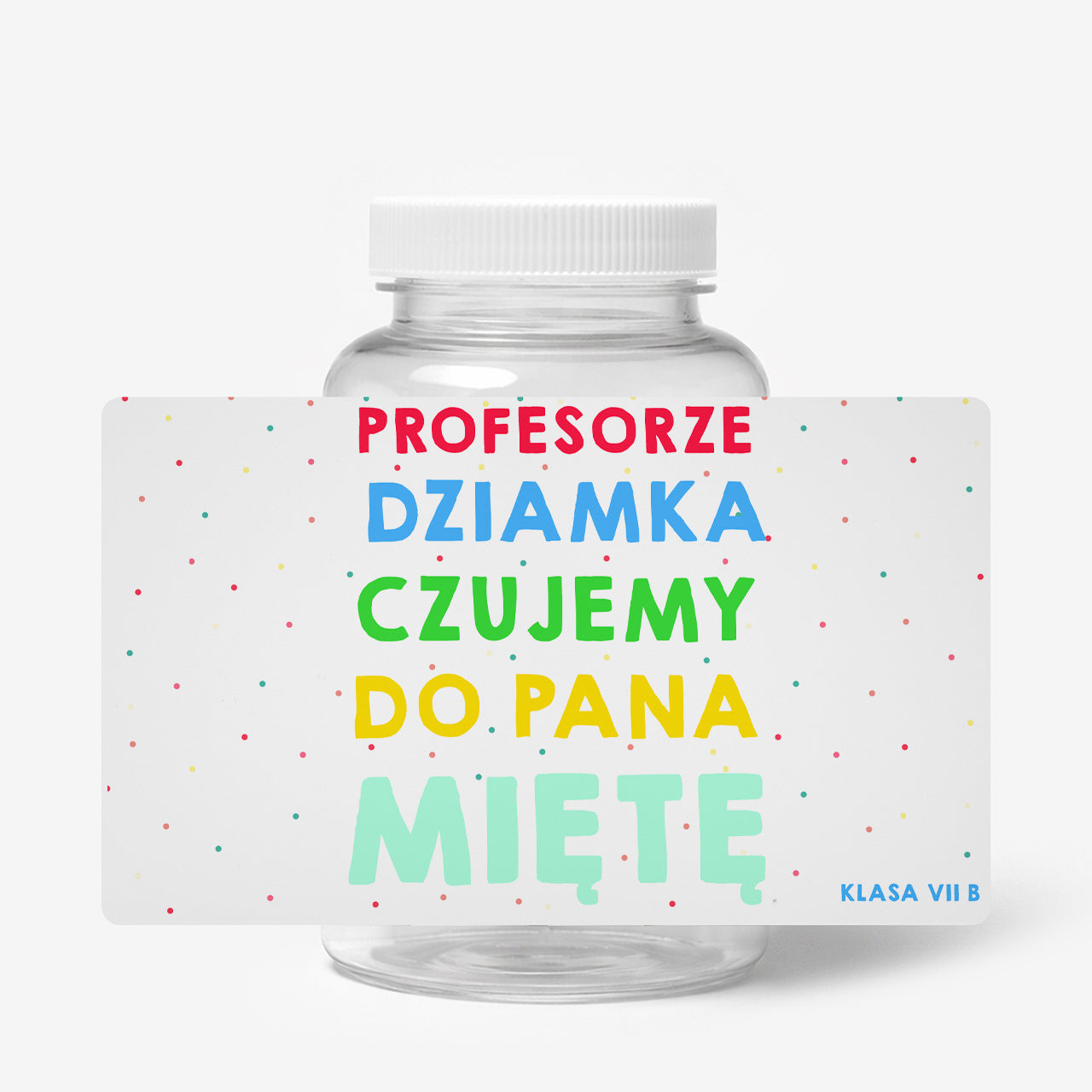 Opakowanie na miętówki/ cukierki z etykietą personalizowaną - upominek dla nauczyciela prezent dla nauczyciela
