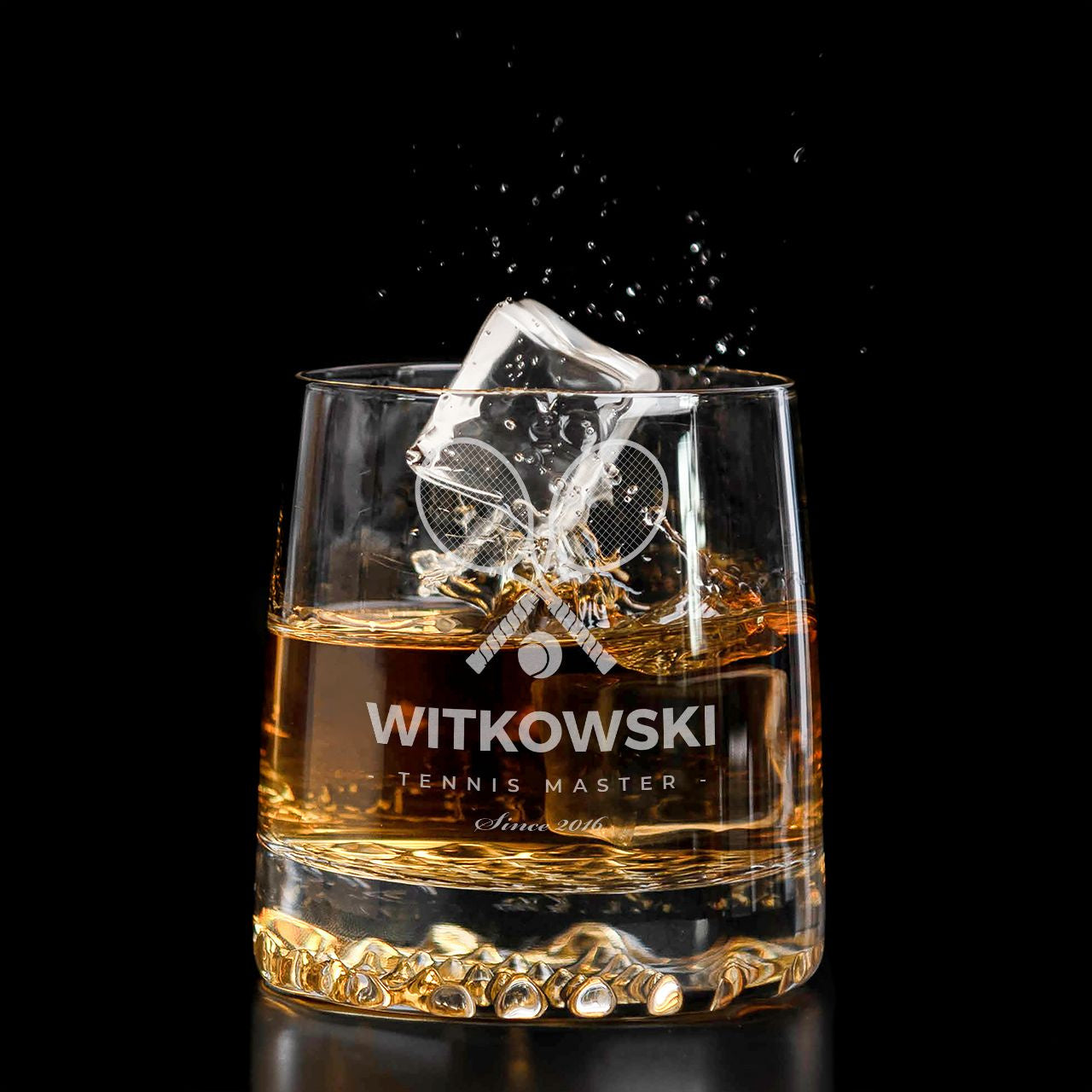 Grawerowana szklanka do whiskey dla tenisisty