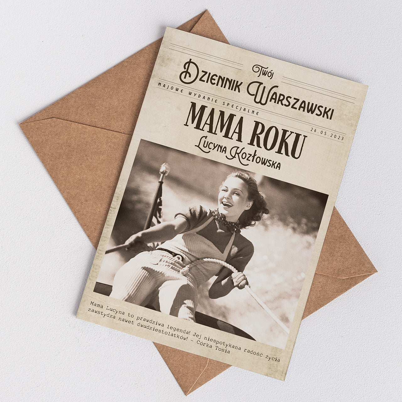 Kartka na Dzień Mamy A4 - Dziennik Mama Roku kartka personalizowana kartka dla mamy upominek dla mamy prezent dla mamy