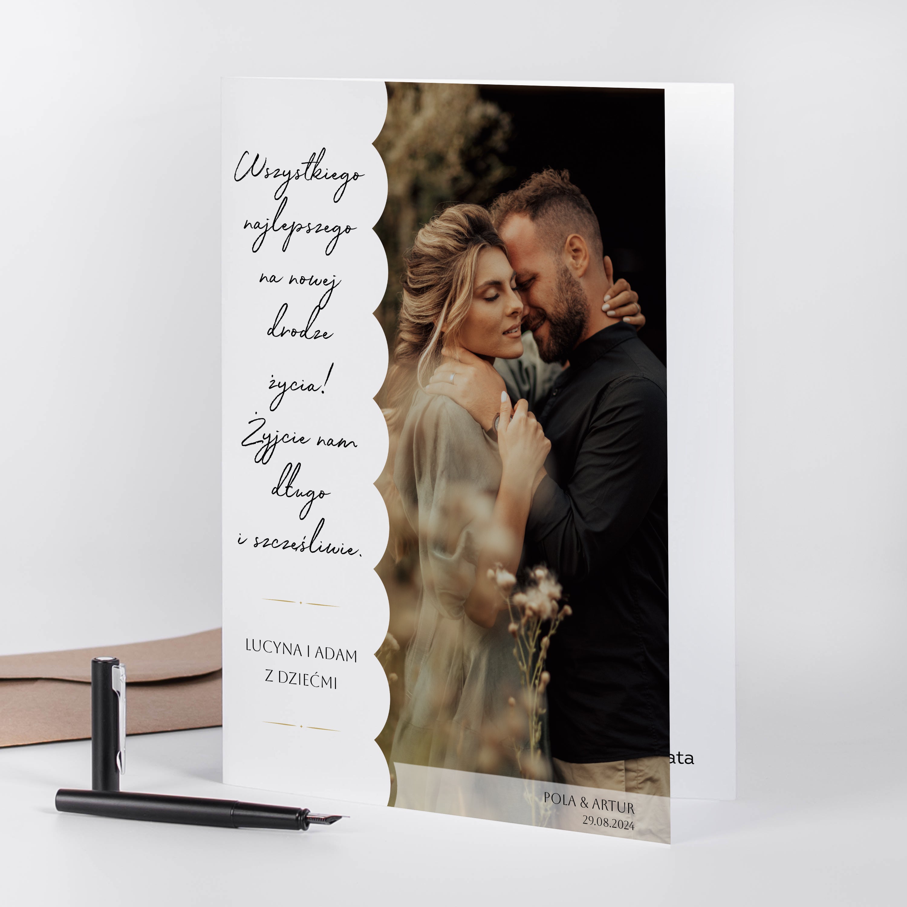 Personalizowana kartka ślubna ze zdjęciem A4