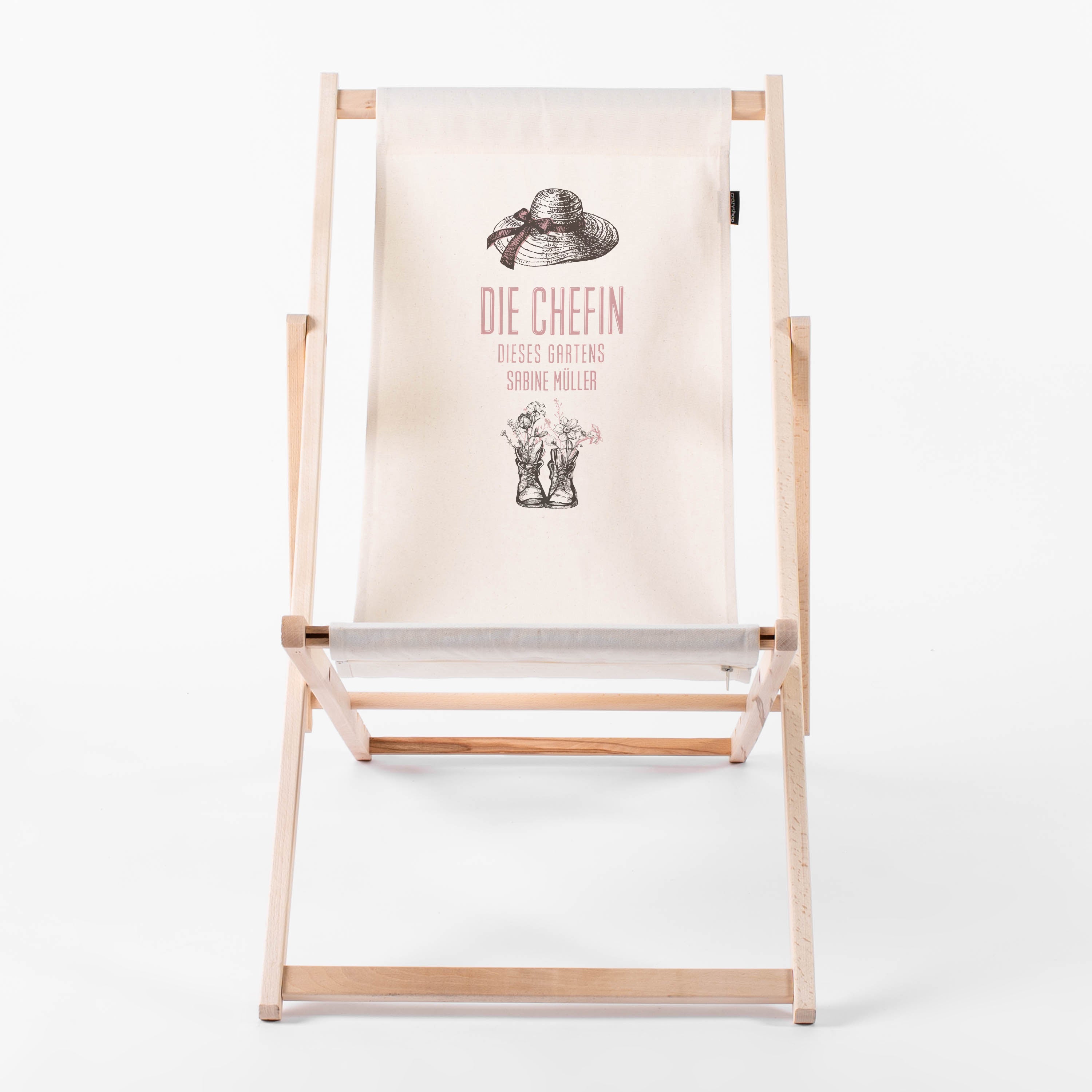 Personalisierter Liegestuhl - Geschenk für eine Gärtnerin