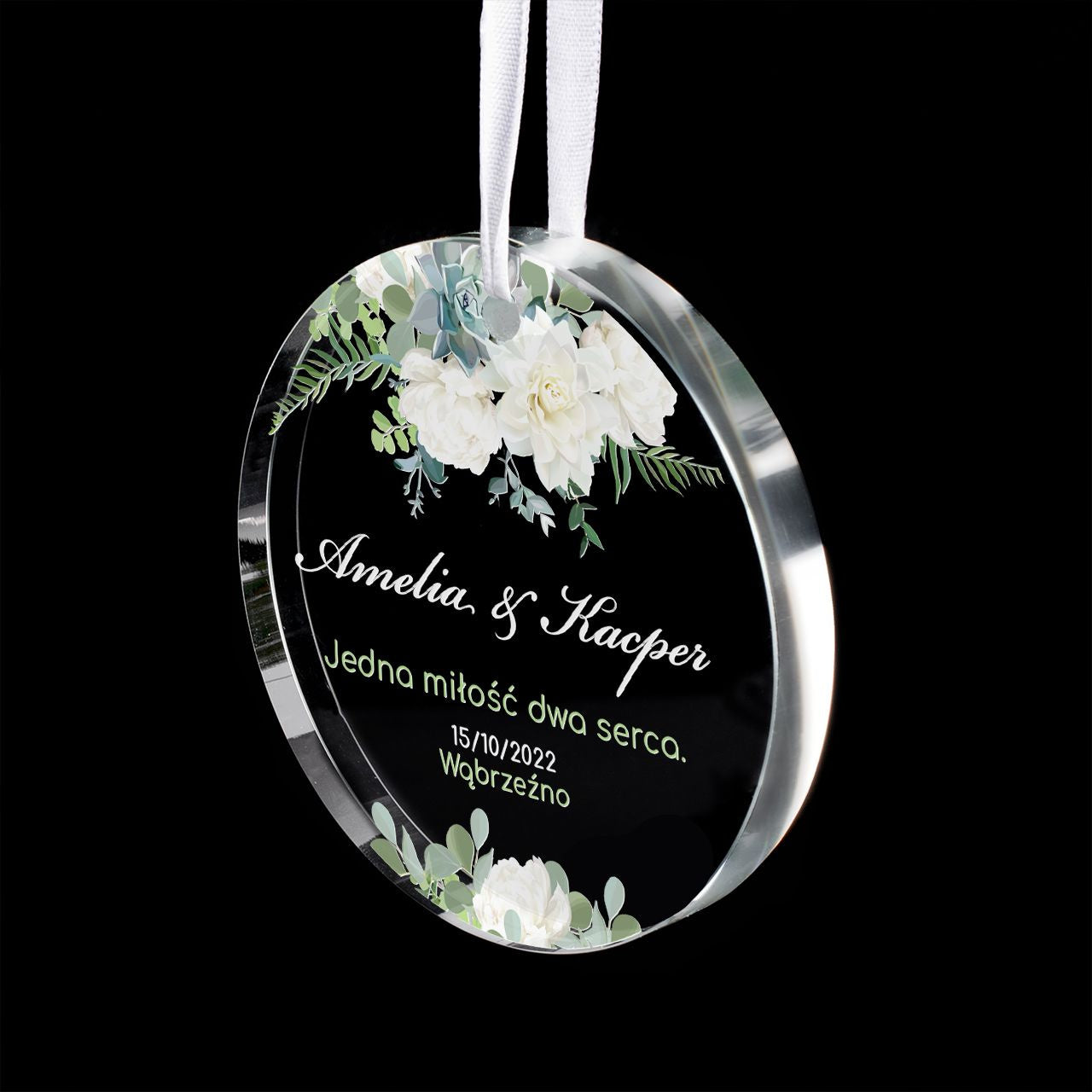 Zawieszka personalizowana - upominek dla nowożeńców