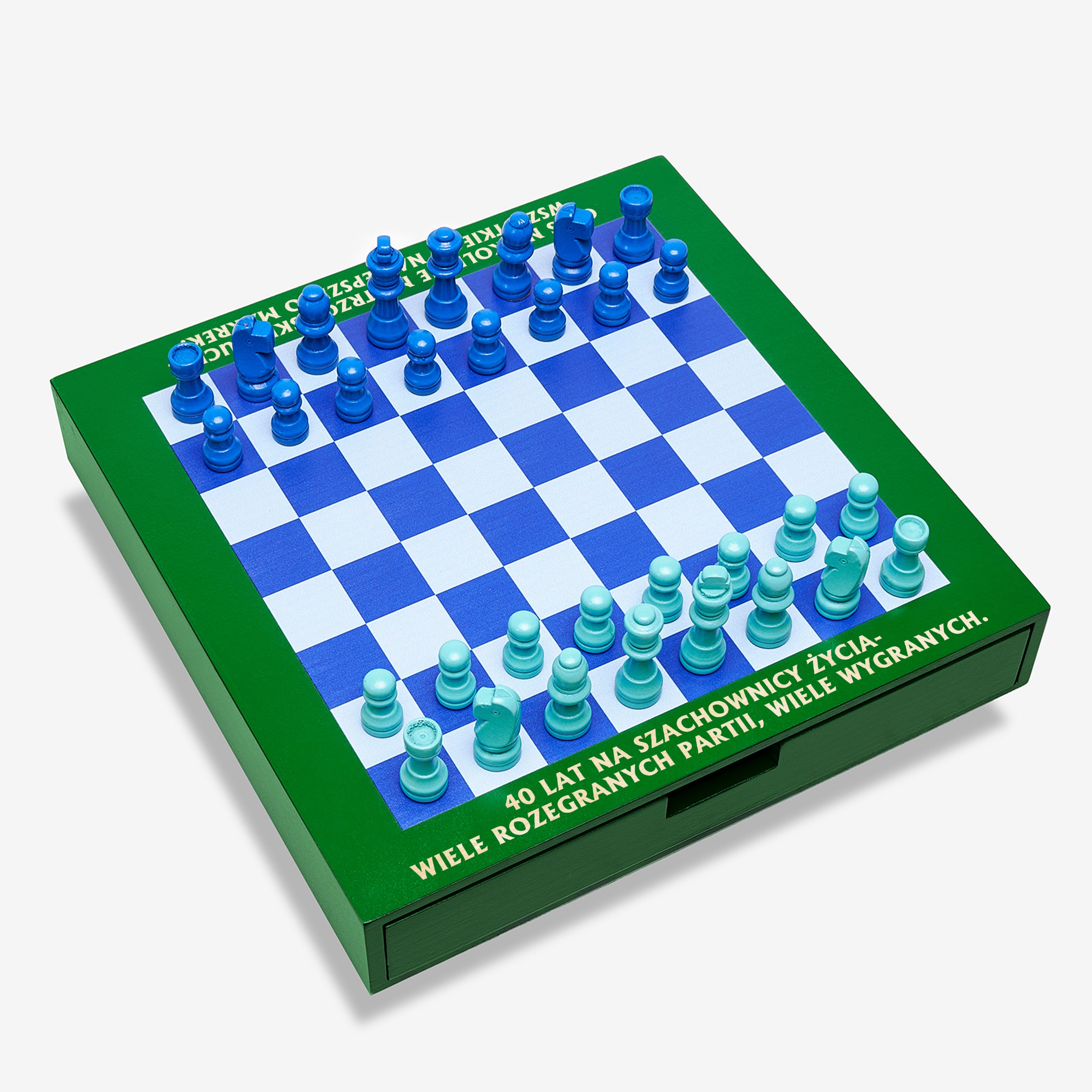 Kolorowe szachy drewniane - prezent urodzinowy prezent dla szachisty prezent dla mężczyzny