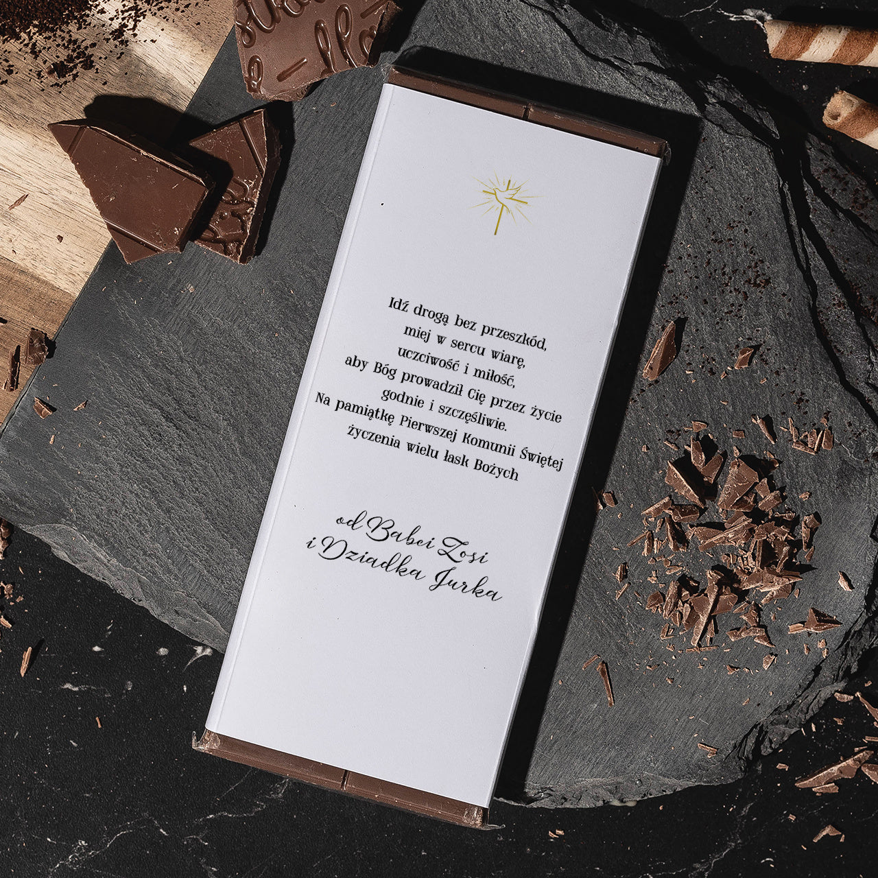 Czekolada personalizowana na Komunię upominek na Pierwszą Komunię 