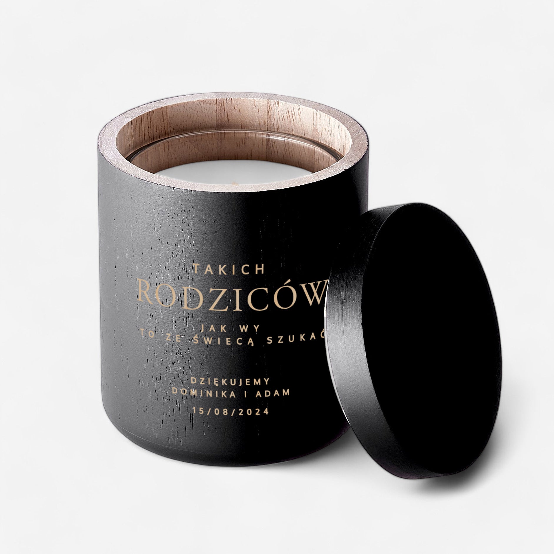 Świeca z podziękowaniem dla rodziców