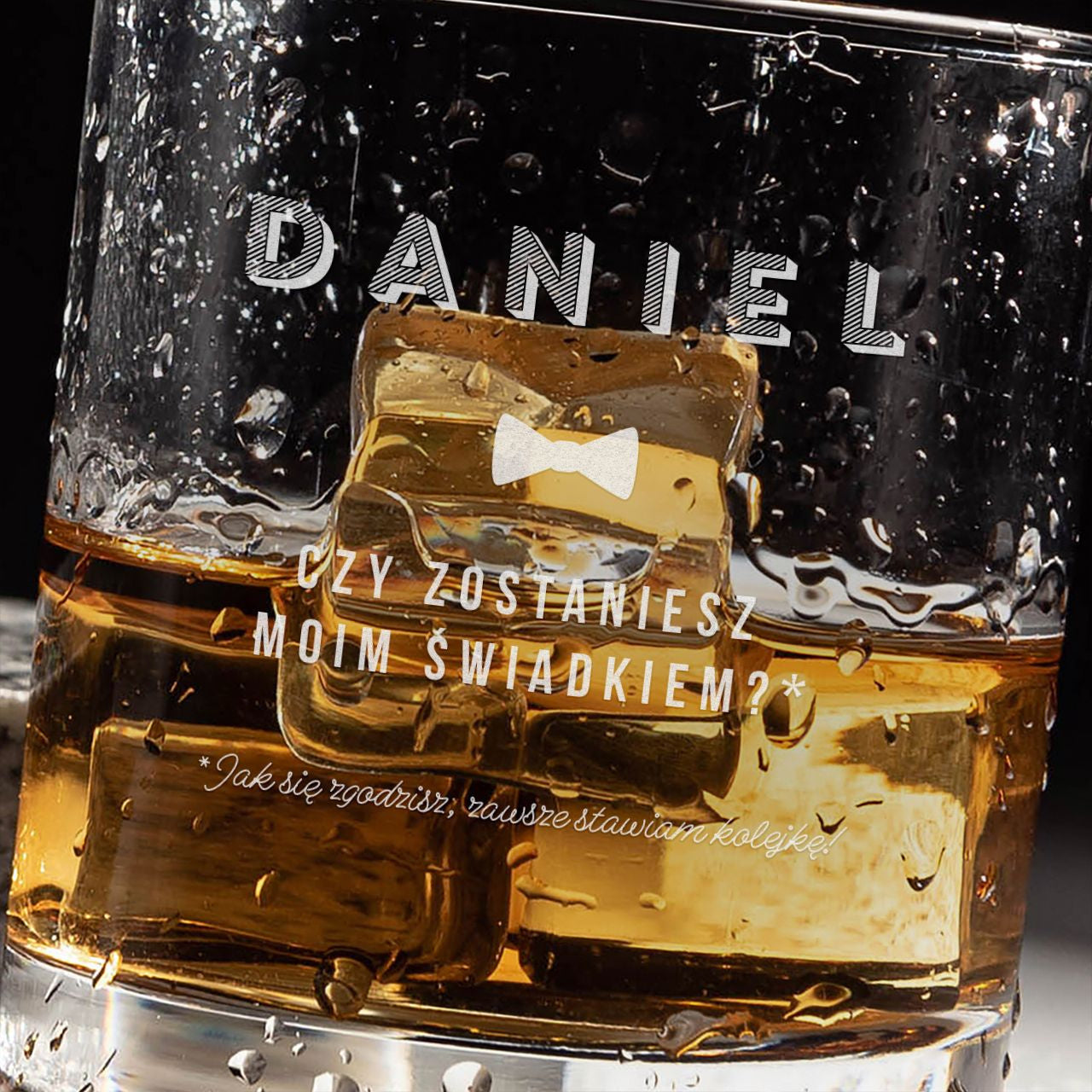 Szklanka do whisky personalizowana - prezent dla świadka