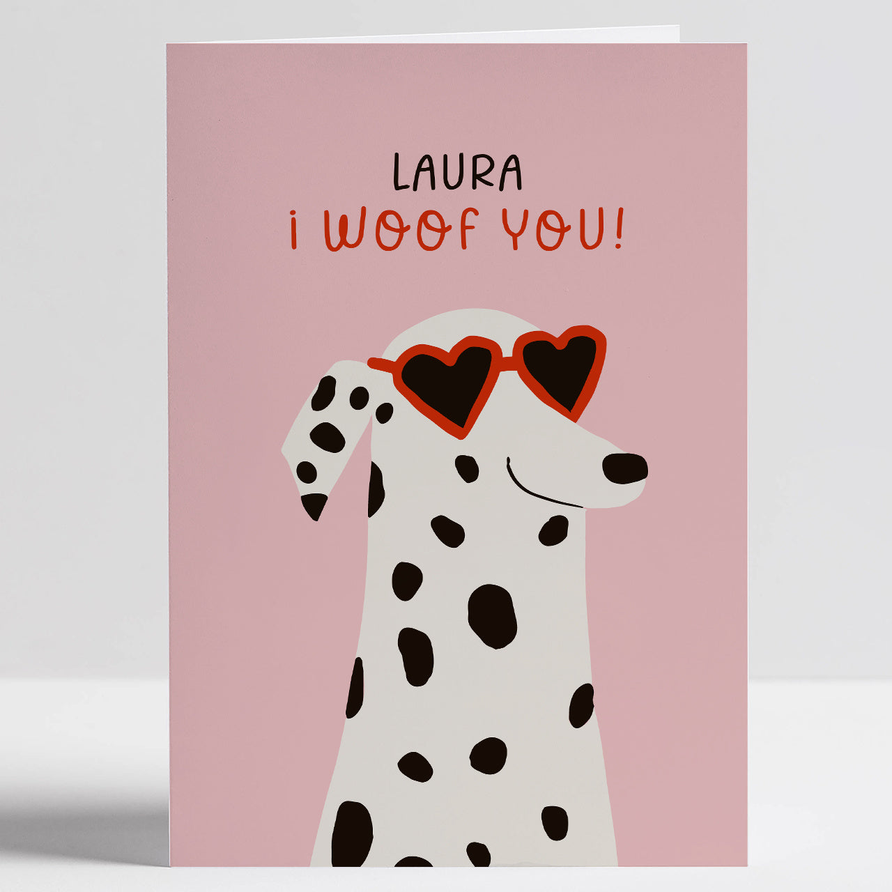 Personalizowana kartka dla psiarza - Woof You prezent dla psiary kartka dla miłośniczki psów