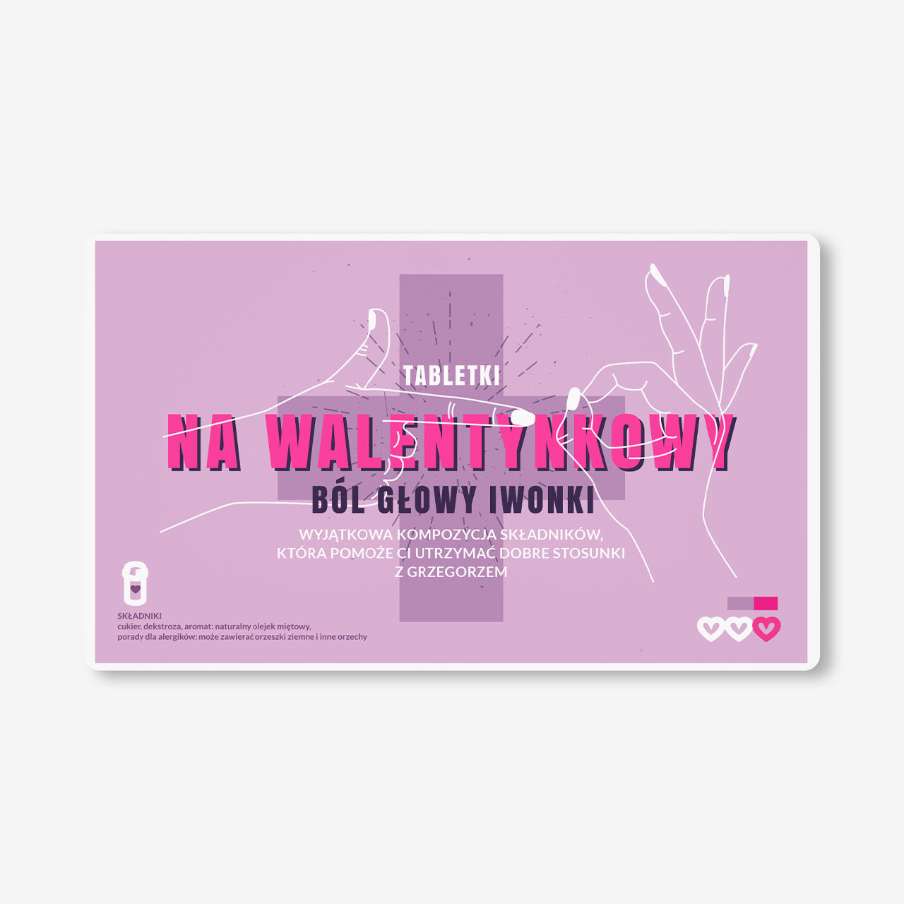Zestaw prezentowy: miętówki + etykieta do naklejenia - upominek dla ukochanej