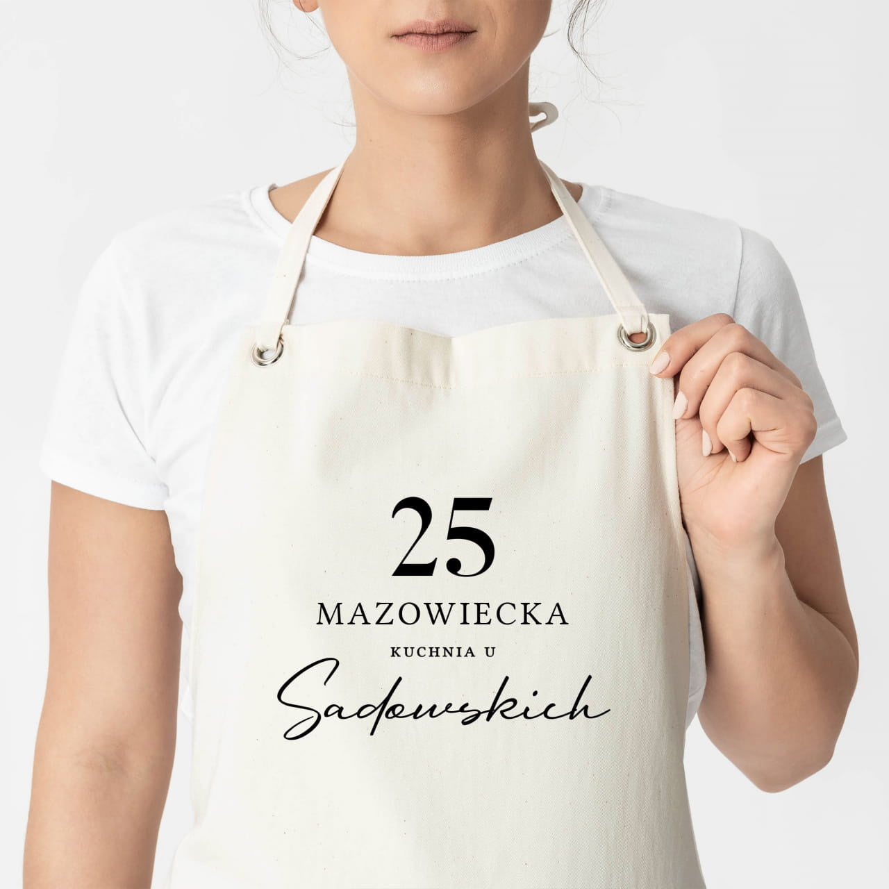 Fartuch z nadrukiem na parapetówkę prezent na parapetówkę prezent do nowego domu personalizowany fartuch