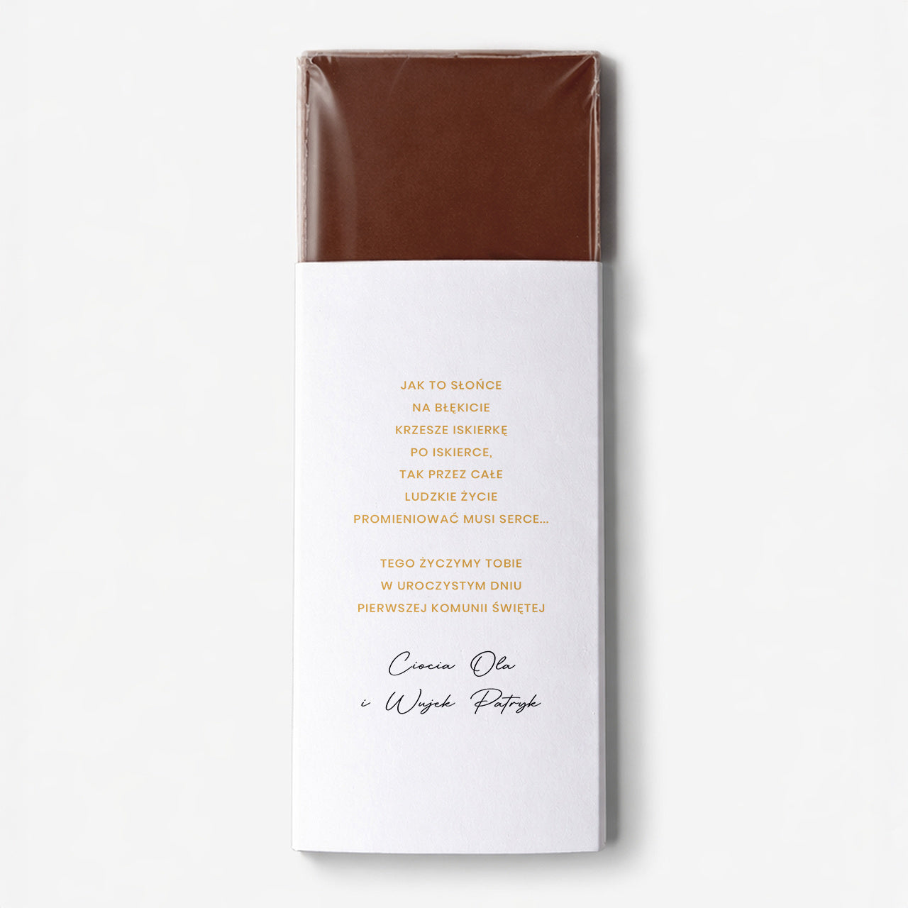Czekolada ze zdjęciem na Komunię dla chłopca czekolada personalizowana prezent komunijny dla chłopca