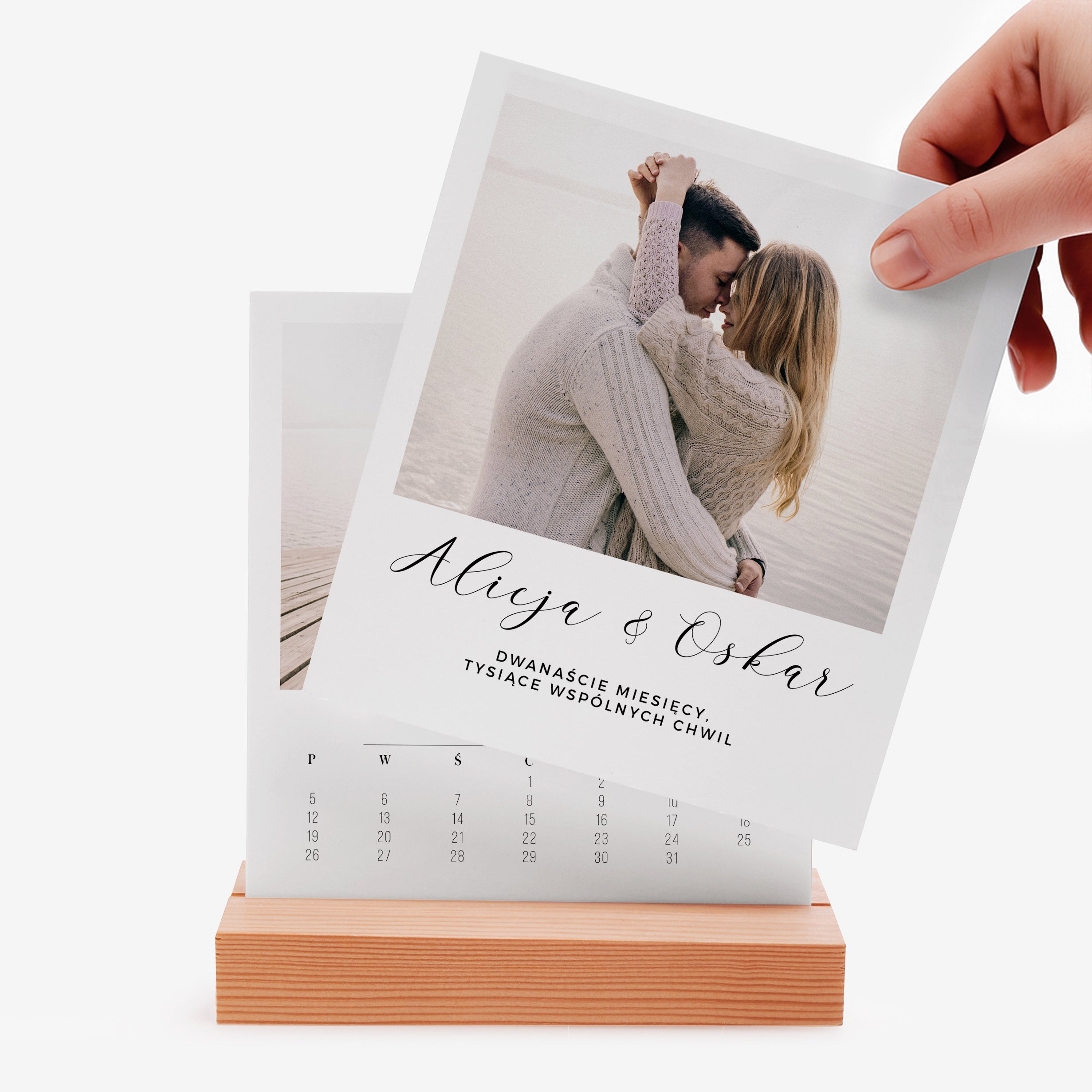 Kalendarz stojący na biurko ze zdjęciami na Rocznicę Ślubu