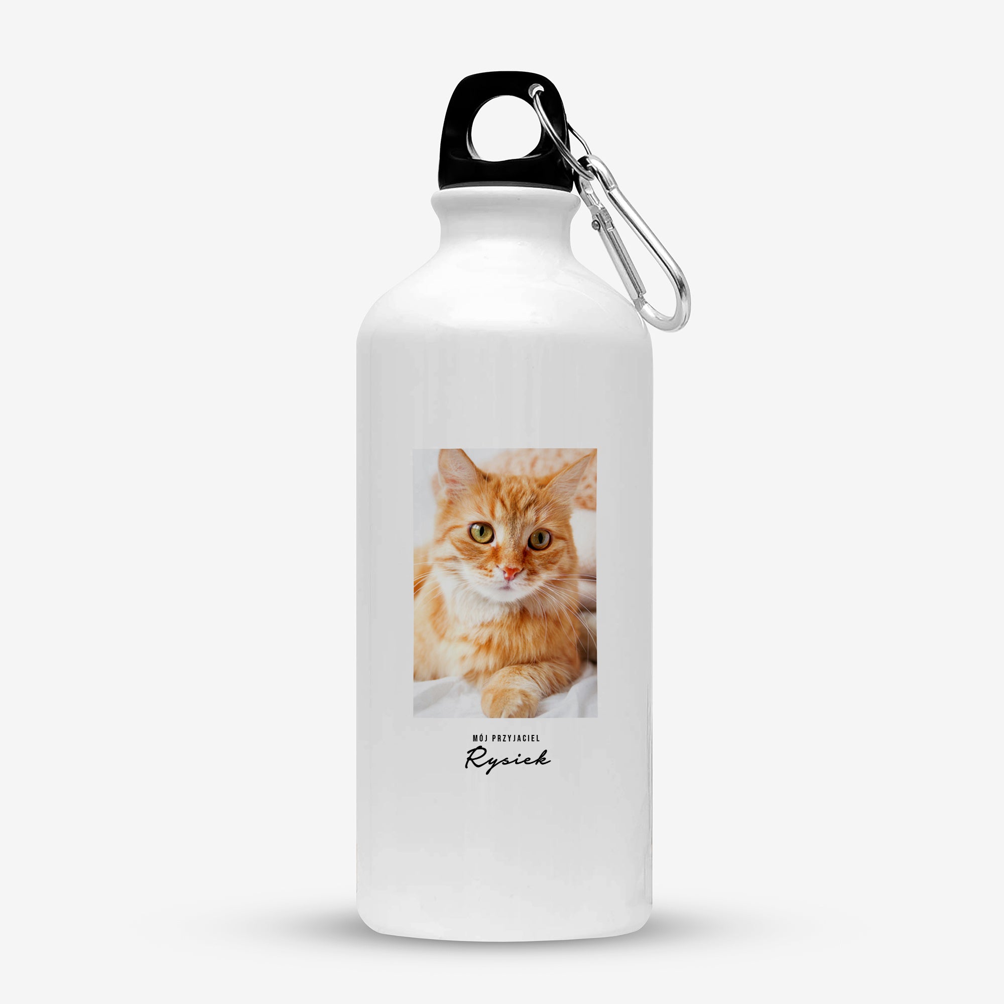 Personalizowany bidon dla właściciela kota ze zdjęciem prezent dla kociarza prezent dla miłośnika kotów