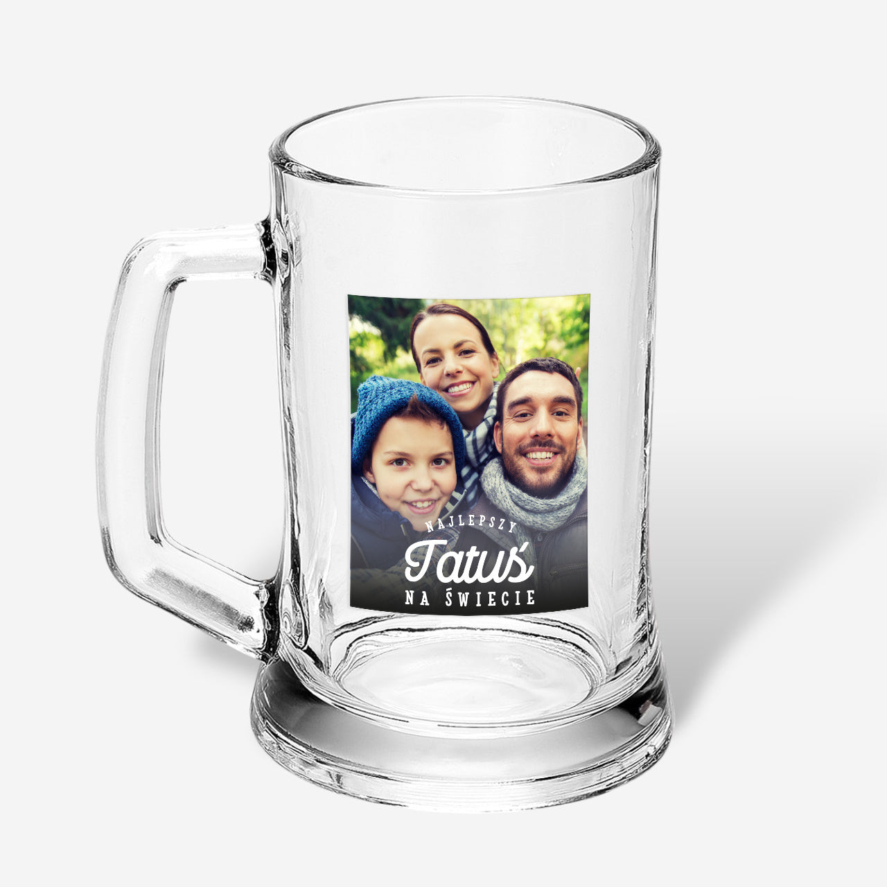 Personalizowany kufel do piwa ze zdjęciem dla taty