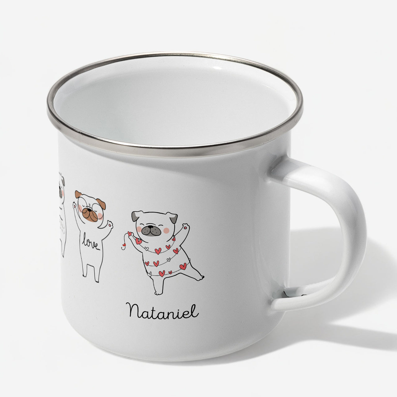 Kubek emaliowany z psami - prezent dla psiarza kubek z nadrukiem dla psiarza