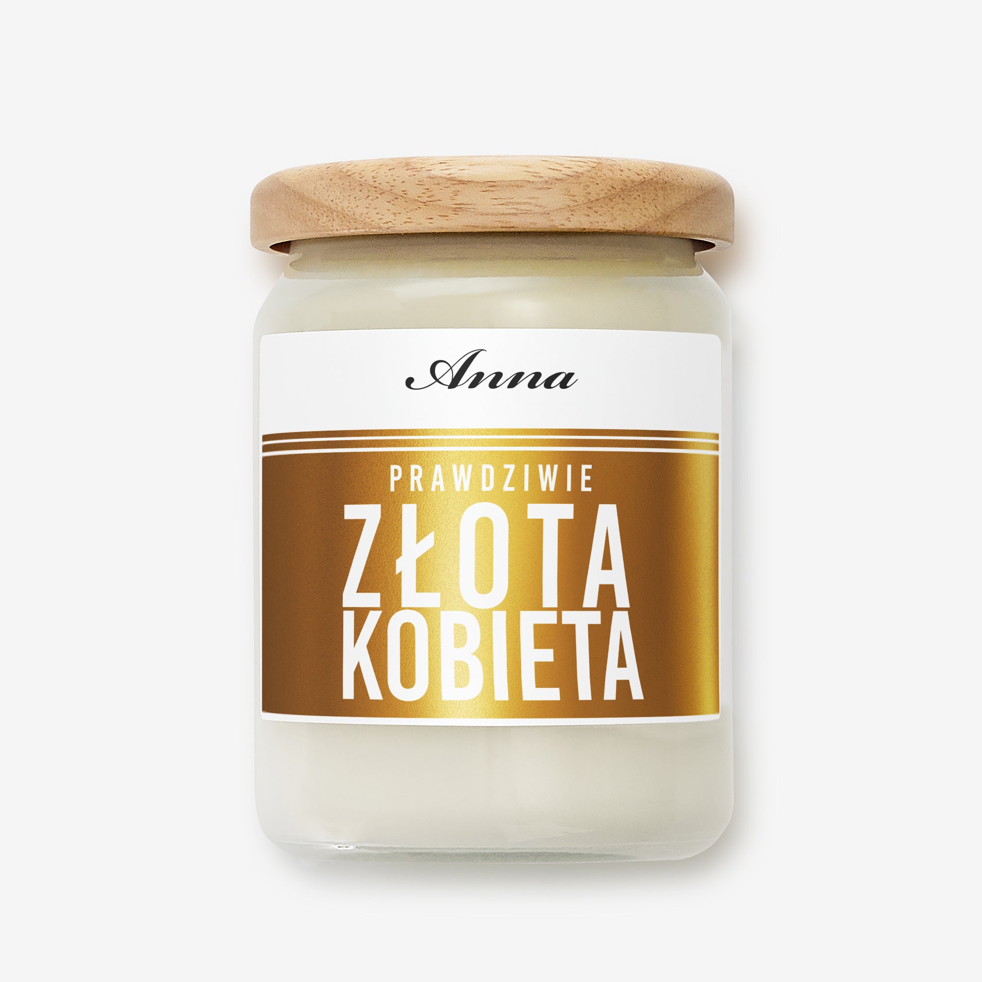 Świeca ze złoceniem na Dzień Kobiet - Złota Kobieta prezent na Dzień Kobiet prezent dla kobiety
