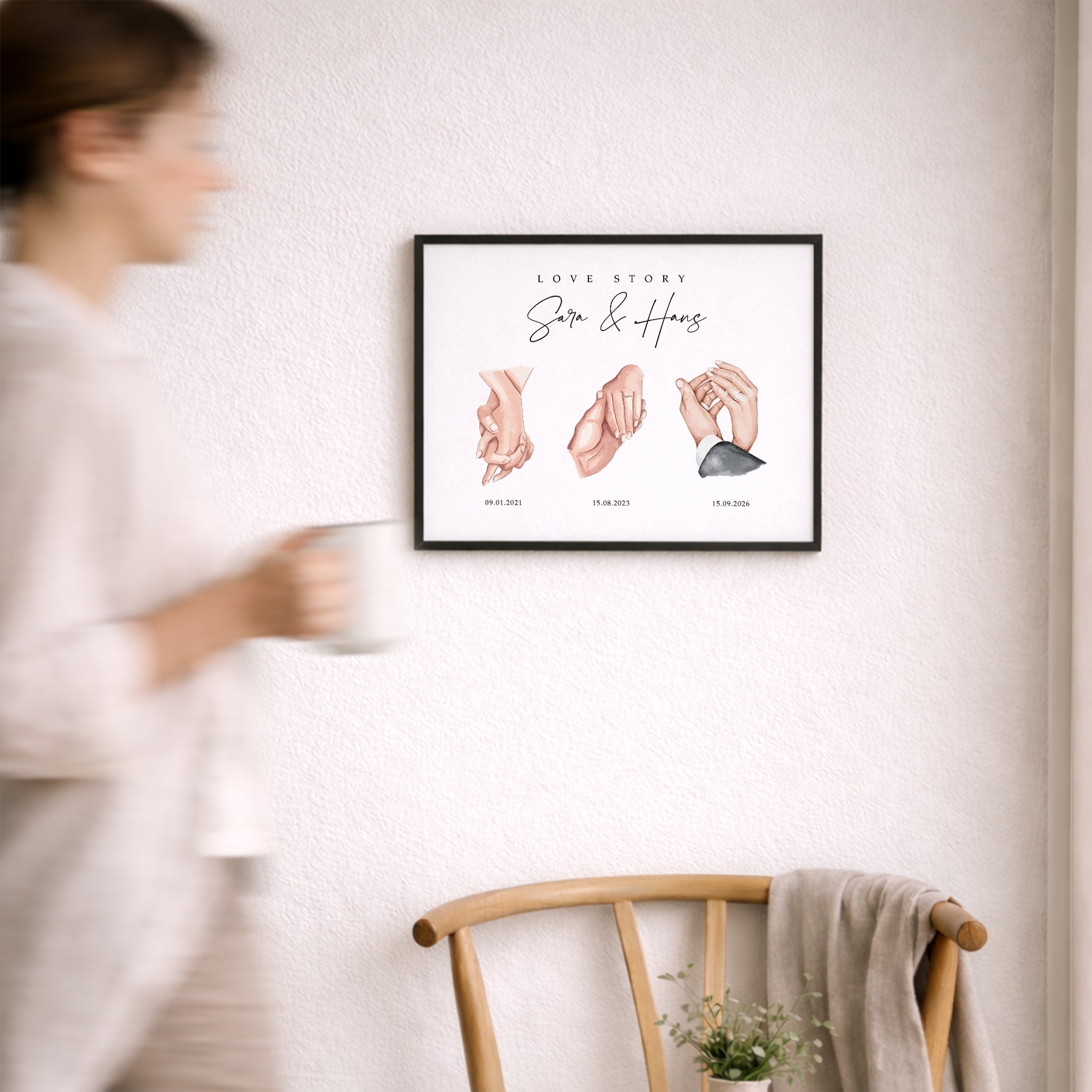 Personalisiertes Poster für das Brautpaar LOVE STORY