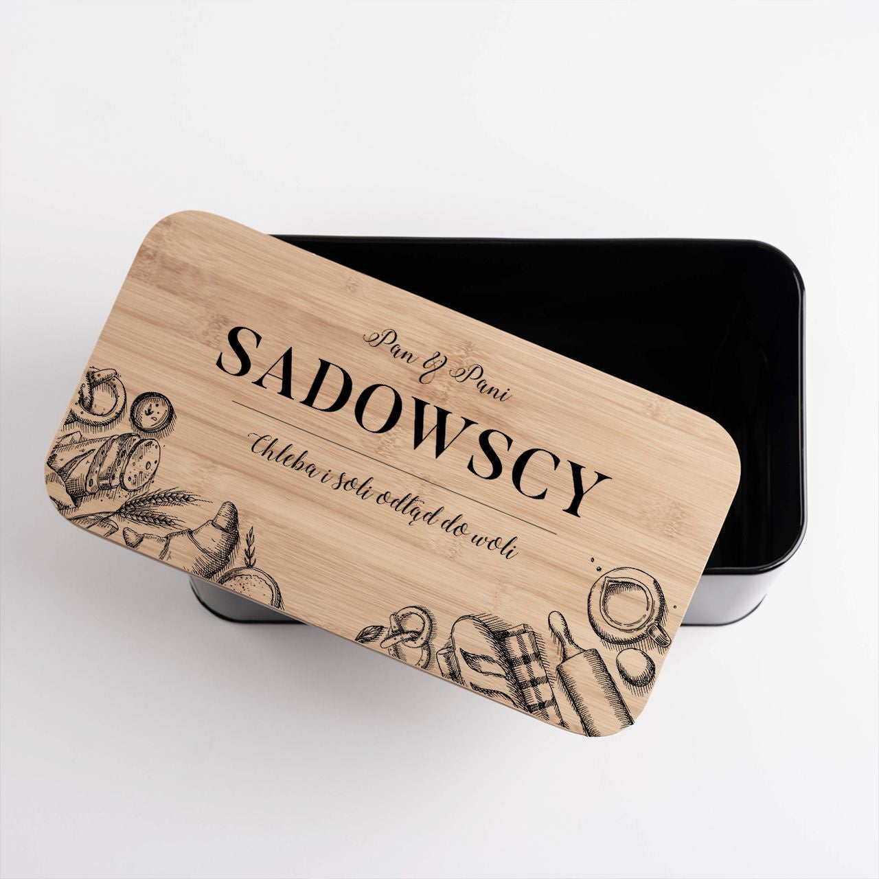 Personalizowany chlebak dla rodziny pojemnik na chleb pojemnik do chleba chlebak na pieczywo prezent dla rodziny