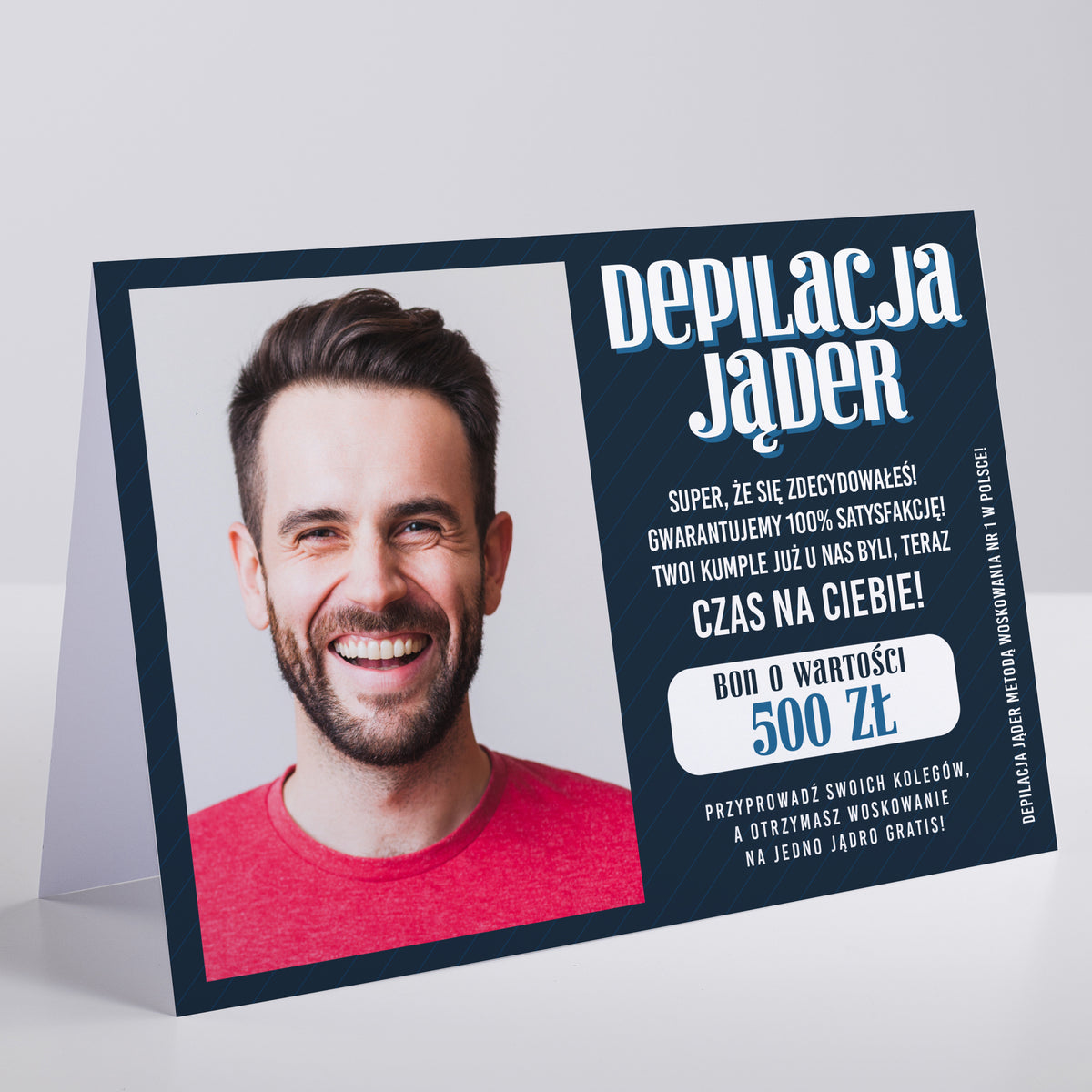 Śmieszna kartka xxl - voucher na depilację jąder